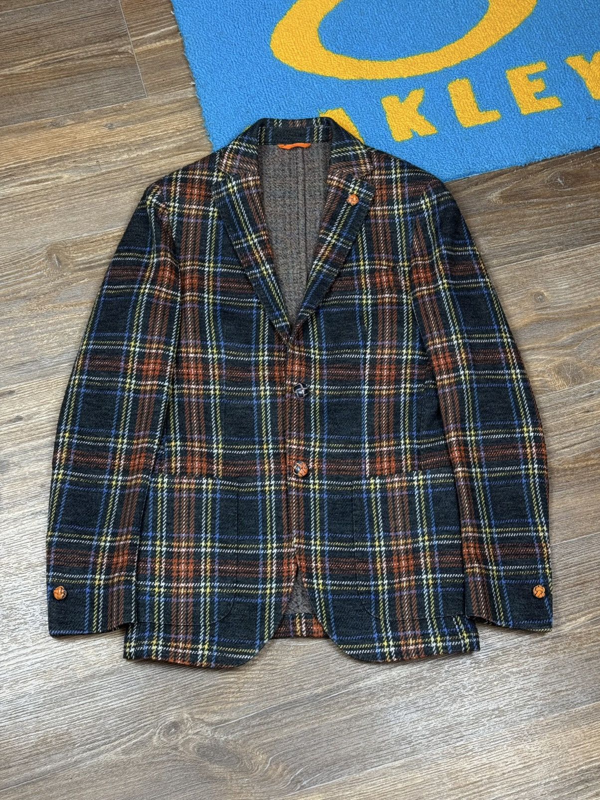 L.B.M. 1911 × Luigi Bianchi L.B.M 1911 Wool Checked Multicolour Two Piece Blazer Jacket Size 46R - 1 Thumbnail