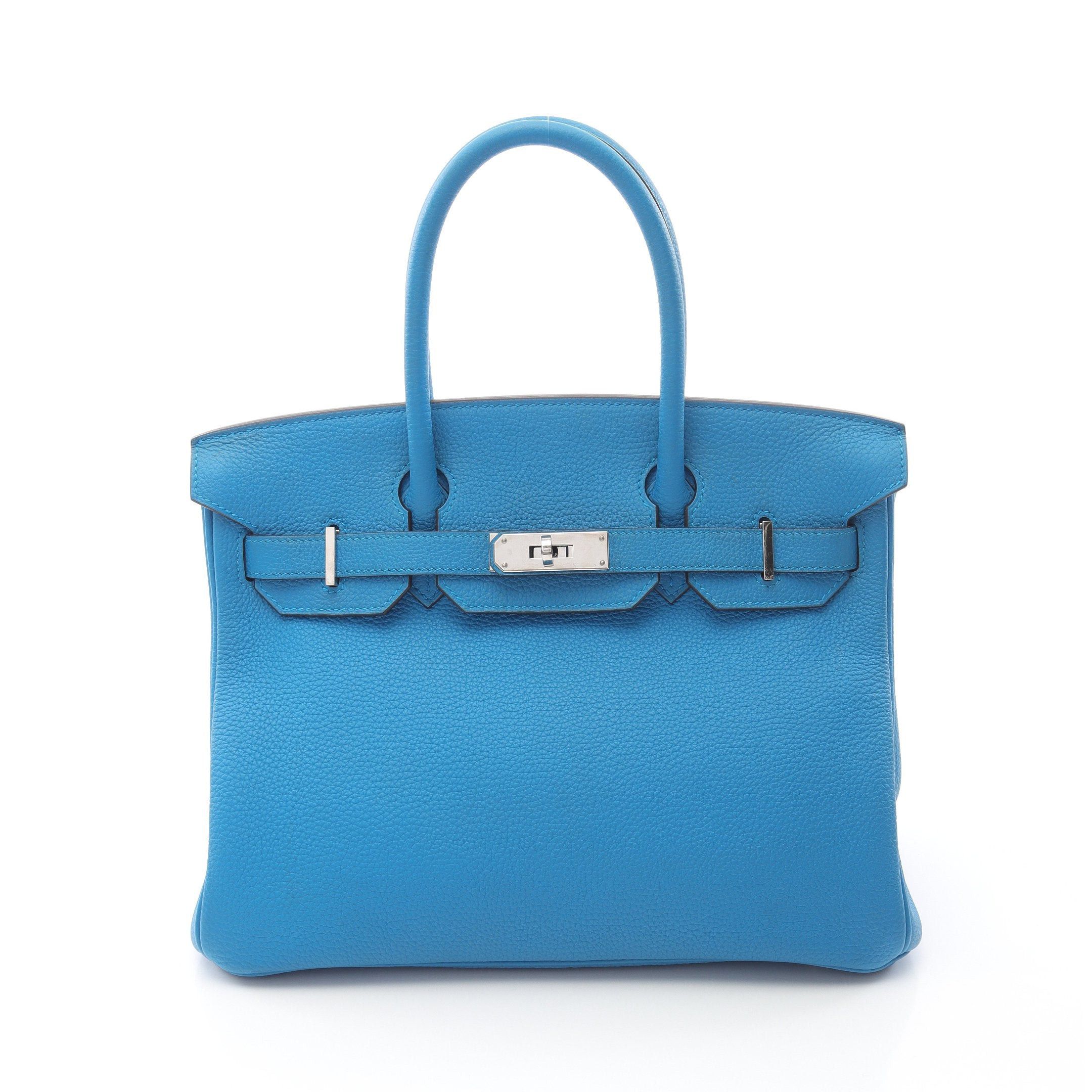 Hermes Hermes Birkin 30 Blue Zanzibar Handbag Togo Silver Hardware A Stamp Size ONE SIZE - 1 Thumbnail