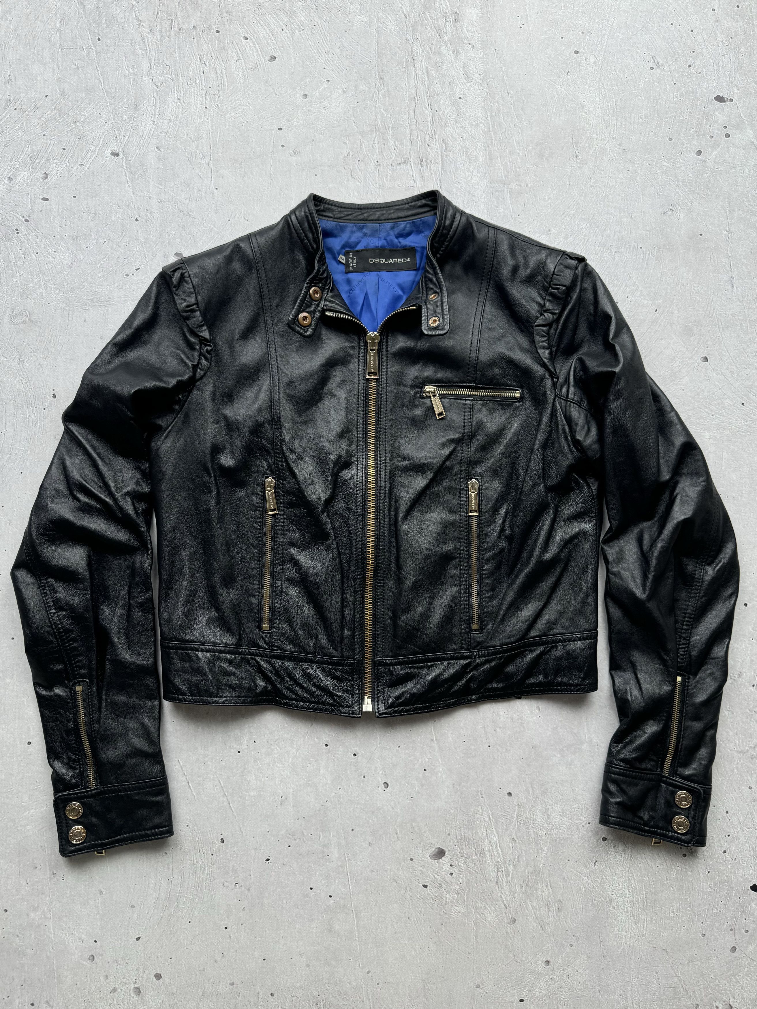 Dsquared2 × Genuine Leather × Vintage Dsquared2 Multi Zipped Lamb Leather Bomber Jacket Size M / US 6-8 / IT 42-44 - 1 Thumbnail