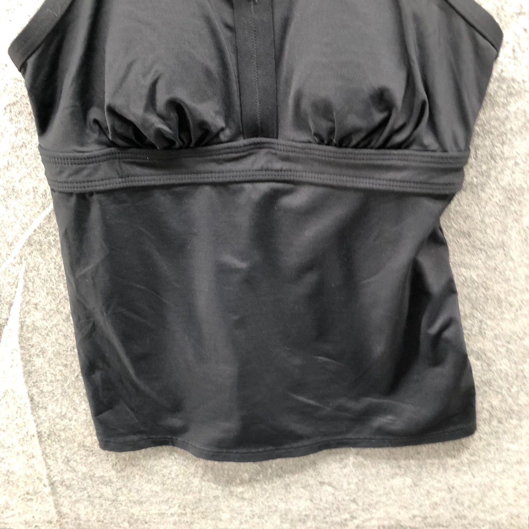 Lands' End VINTAGE? No. Lands End Keyhole High Neck Tankini Swim Top Womens 4 Black Padded Size S / US 4 / IT 40 - 6 Thumbnail