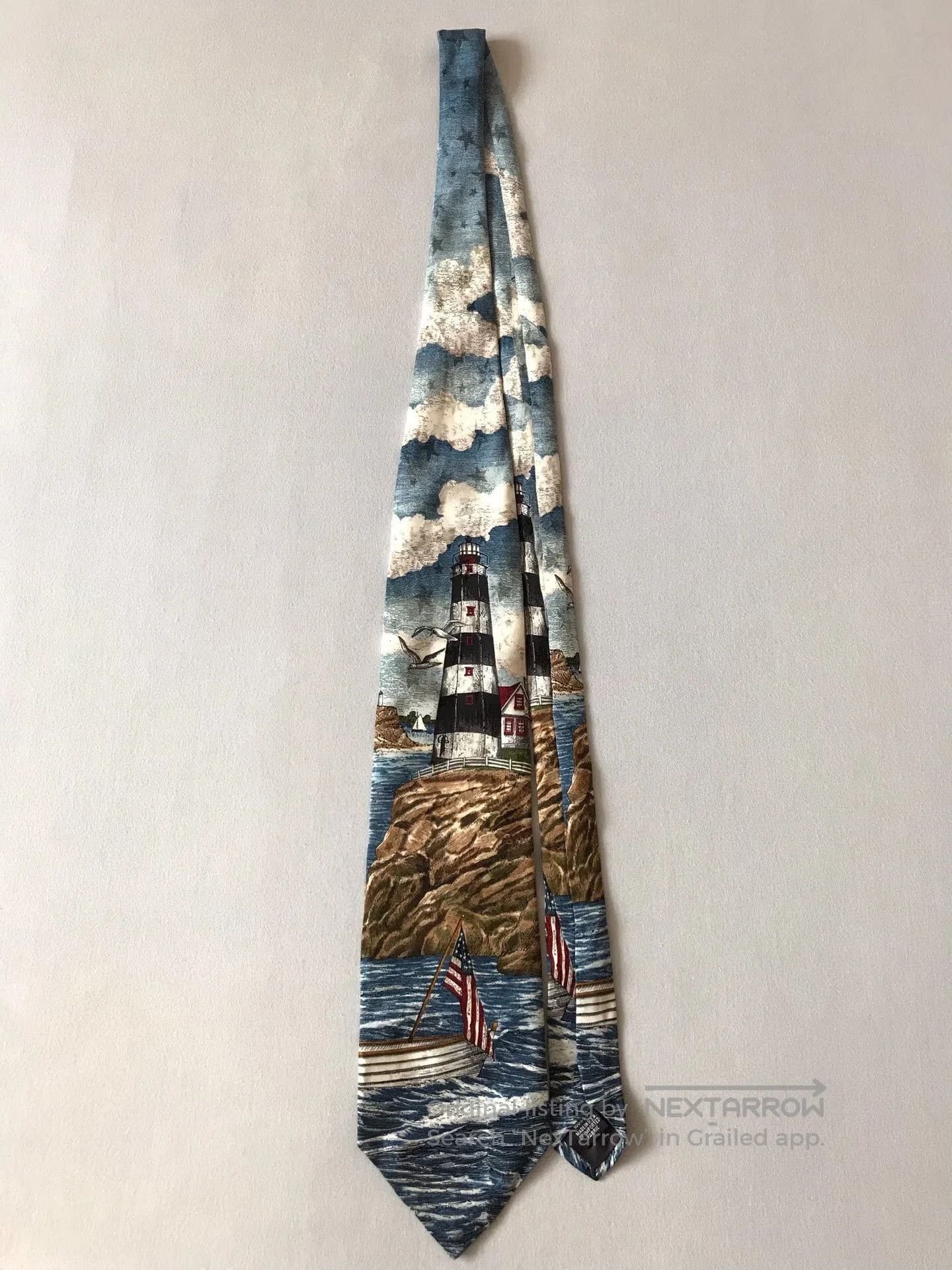 Vintage Vintage American Tango Silk Lighthouse Tie. Size ONE SIZE - 3 Thumbnail