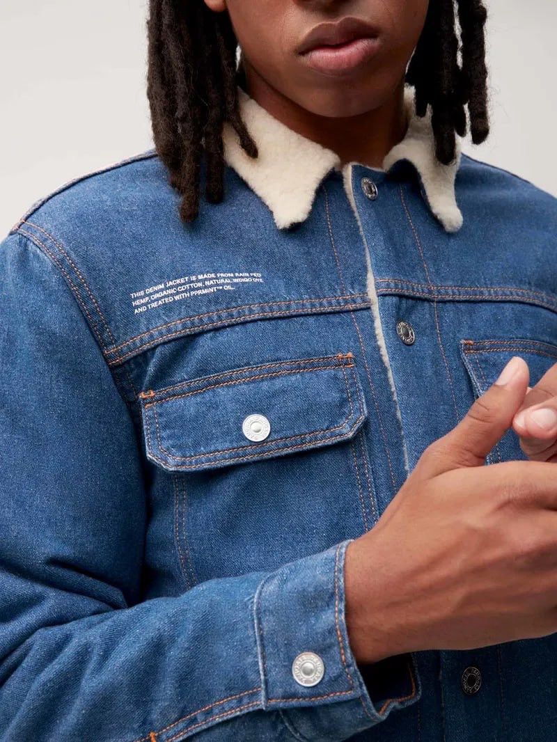 Pangaia Pangaia Design Unisex Hemp Blue Denim Sherpa Lined Jacket Size US S / EU 44-46 / 1 - 1 Thumbnail