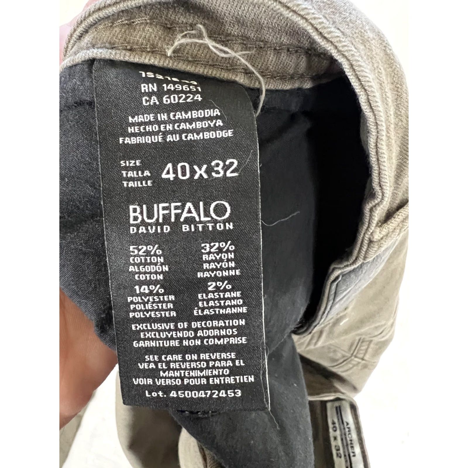 Buffalo David Bitton Buffalo David Bitton Archer Pants Mens 40x32 Olive Green Stretch Denim 5-pocket Zip Fly Mens Size US 40 / EU 56 - 5 Thumbnail