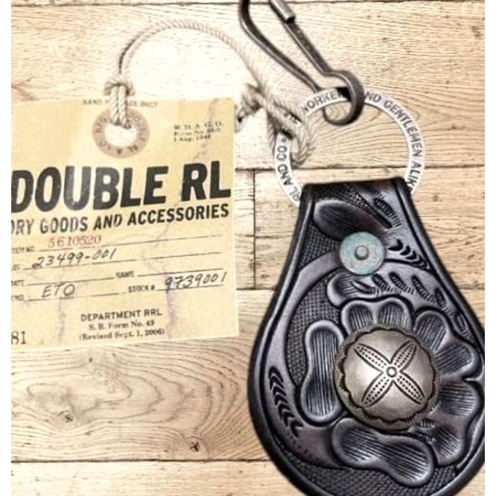 Ralph Lauren VINTAGE RRL Ralph Lauren Leather Key Ring Brown Concho Finished Size ONE SIZE - 4 Thumbnail