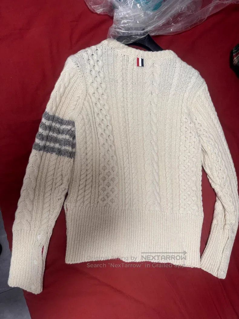 Thom Browne Thom Browne Beige Wool Sweater Size US L / EU 52-54 / 3 - 1 Thumbnail