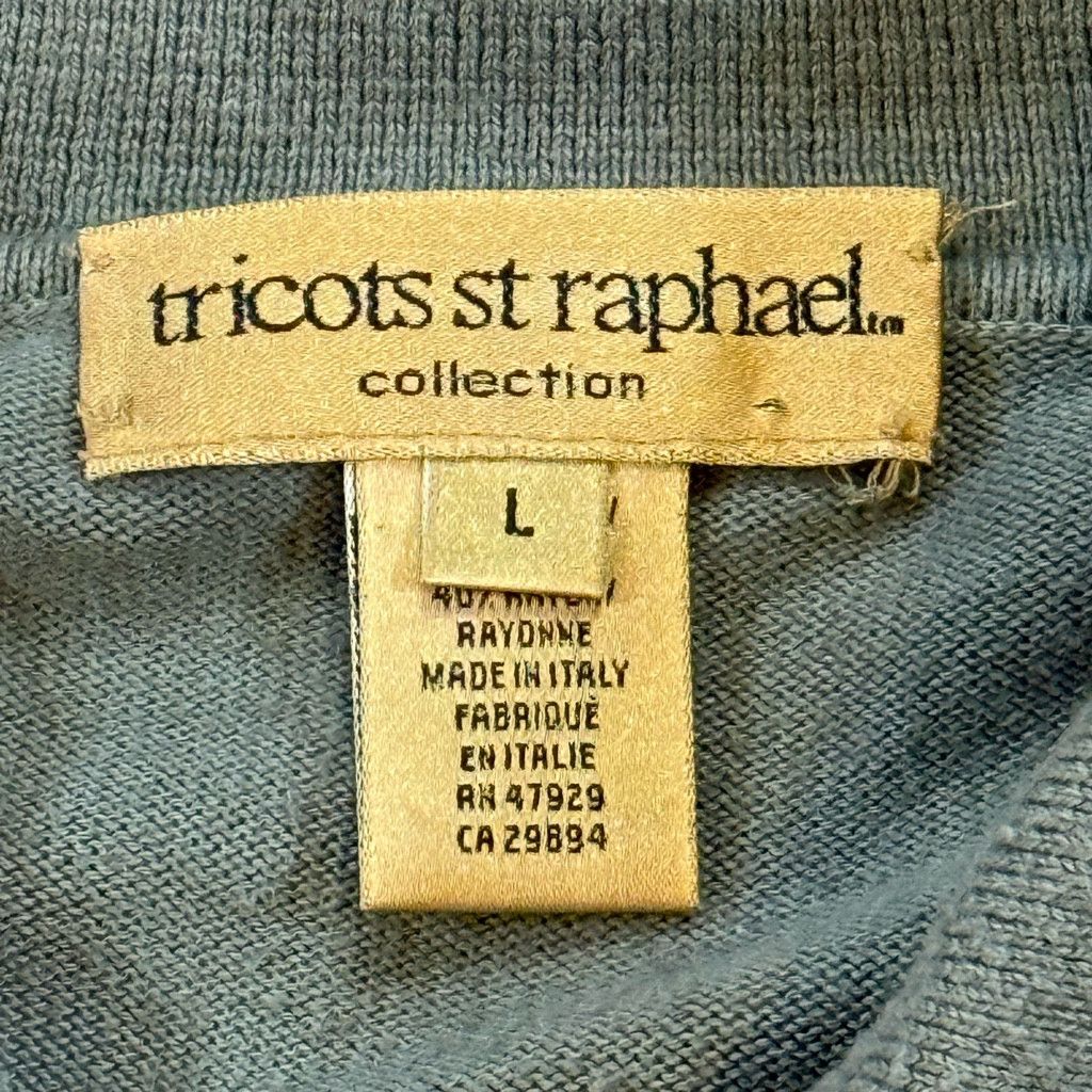 47 Brand Tricots St Raphael Italy Knit Polo Sweater Olive Green L Size US L / EU 52-54 / 3 - 7 Thumbnail