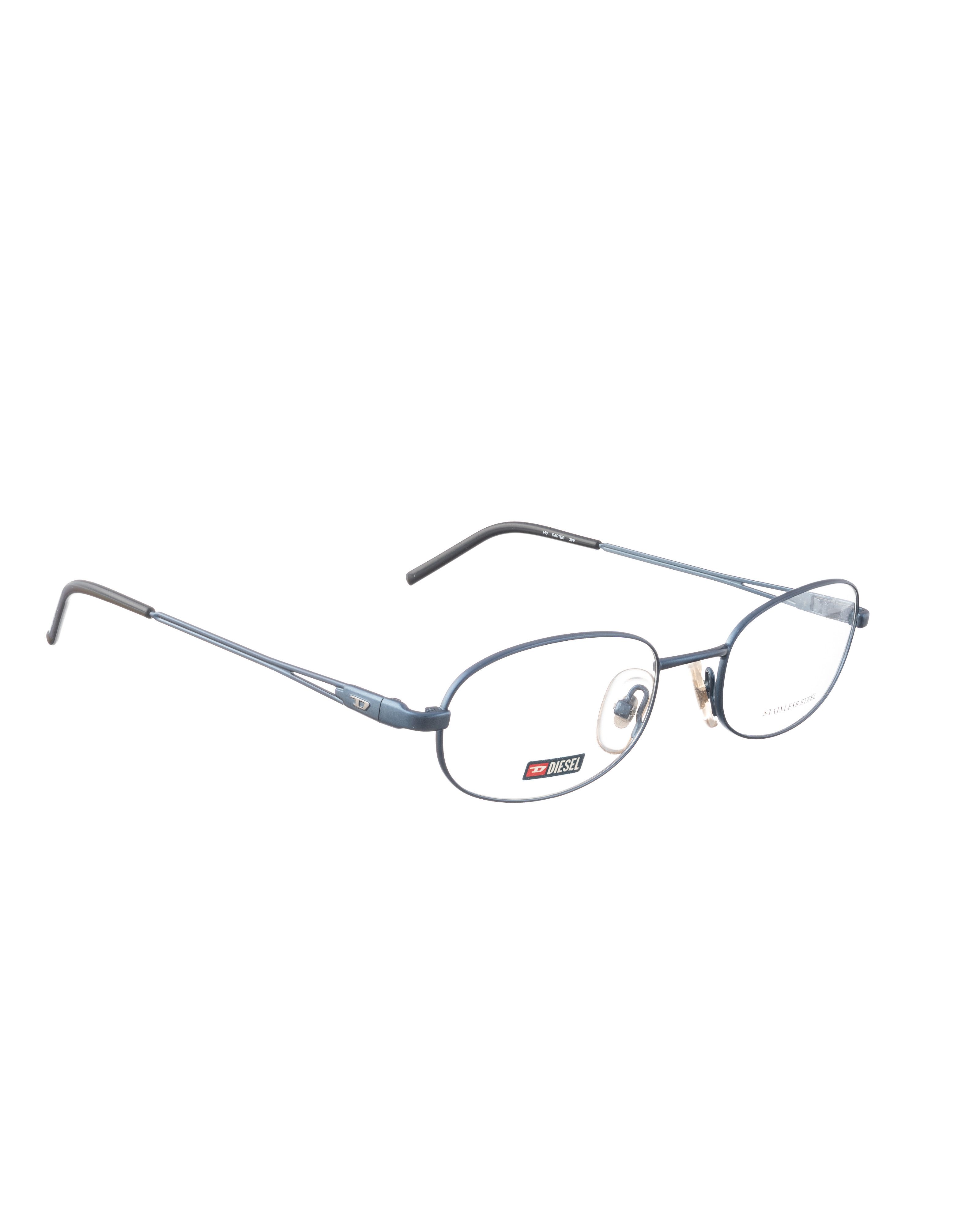 Diesel Diesel '00s Dark Denim Blue Matte Metal Oval Glasses Size ONE SIZE - 2 Thumbnail