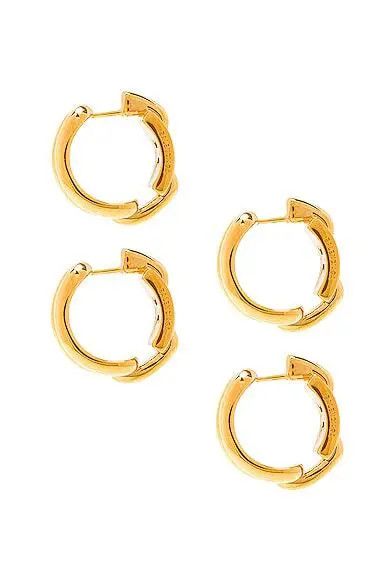 Balenciaga o1srvl11e1124 Size: OS / B Chain Hoop Earrings in Gold Size ONE SIZE - 3 Thumbnail