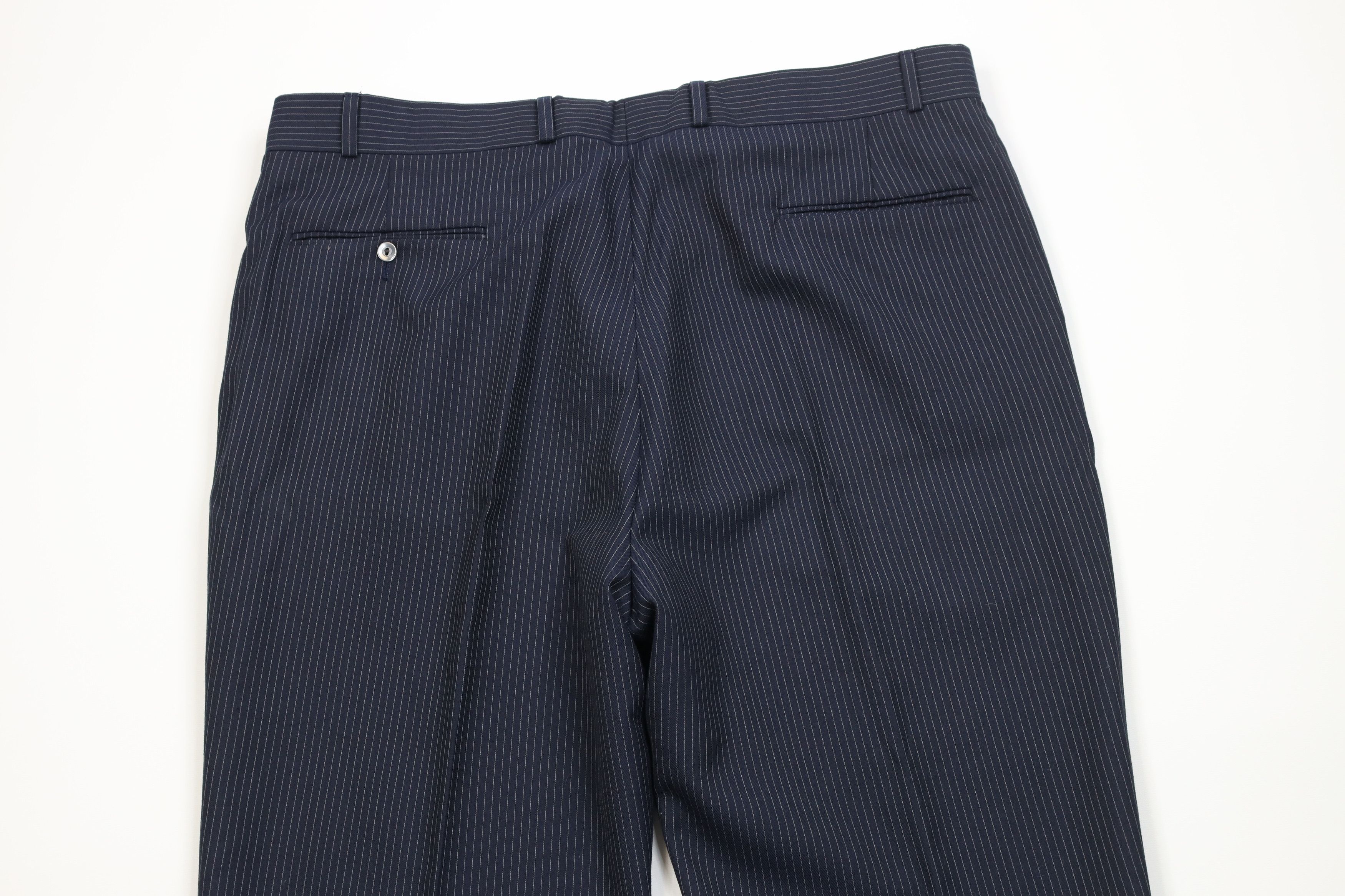 Vintage Vintage 70s Streetwear 3 Piece Pinstriped Suit Wedding Size 46L - 21 Thumbnail