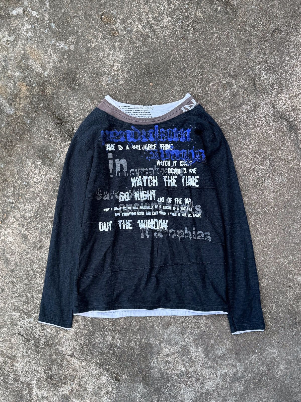 Japanese Triple Collar Poem Long Sleeve Gothic Styled
