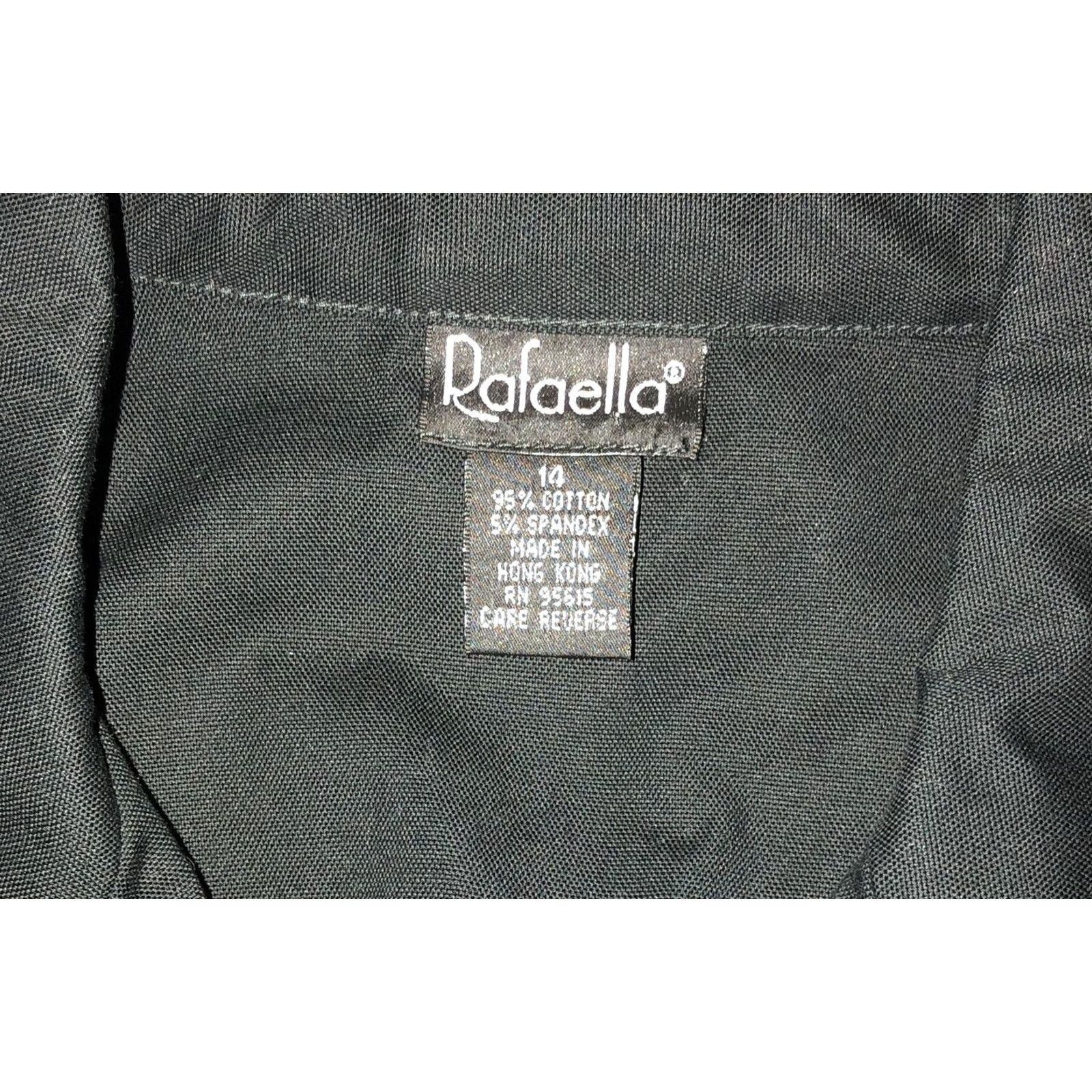 Vintage Rafaella Top Womens 14 Black ButtonUp Sleeve Pocket Heavy Cotton Career Office Size XL / US 12-14 / IT 48-50 - 5 Thumbnail