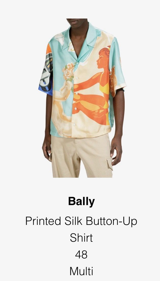 Bally Bally Printed Silk Bowling Shirt “Mother Of Pearl” Size US M / EU 48-50 / 2 - 3 Thumbnail