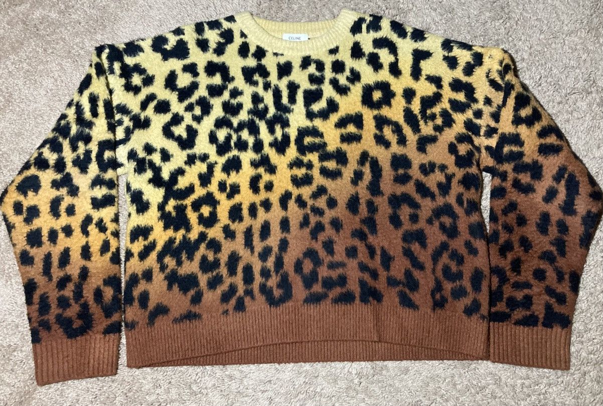 Celine AW23 Celine Gradient Leopard Shaggy Cropped Knit Wool Size US XS / EU 42 / 0 - 1 Thumbnail