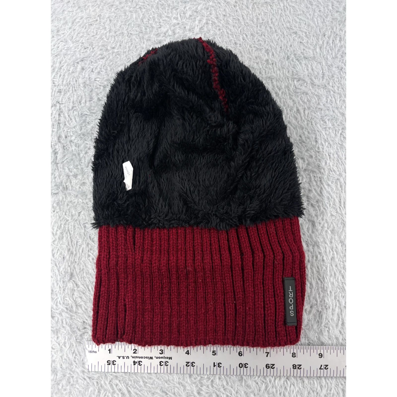 Vintage Womens Beanie OS Red Basket Weave Knit Acrylic Lined Winter Ski Sport Size ONE SIZE - 6 Thumbnail