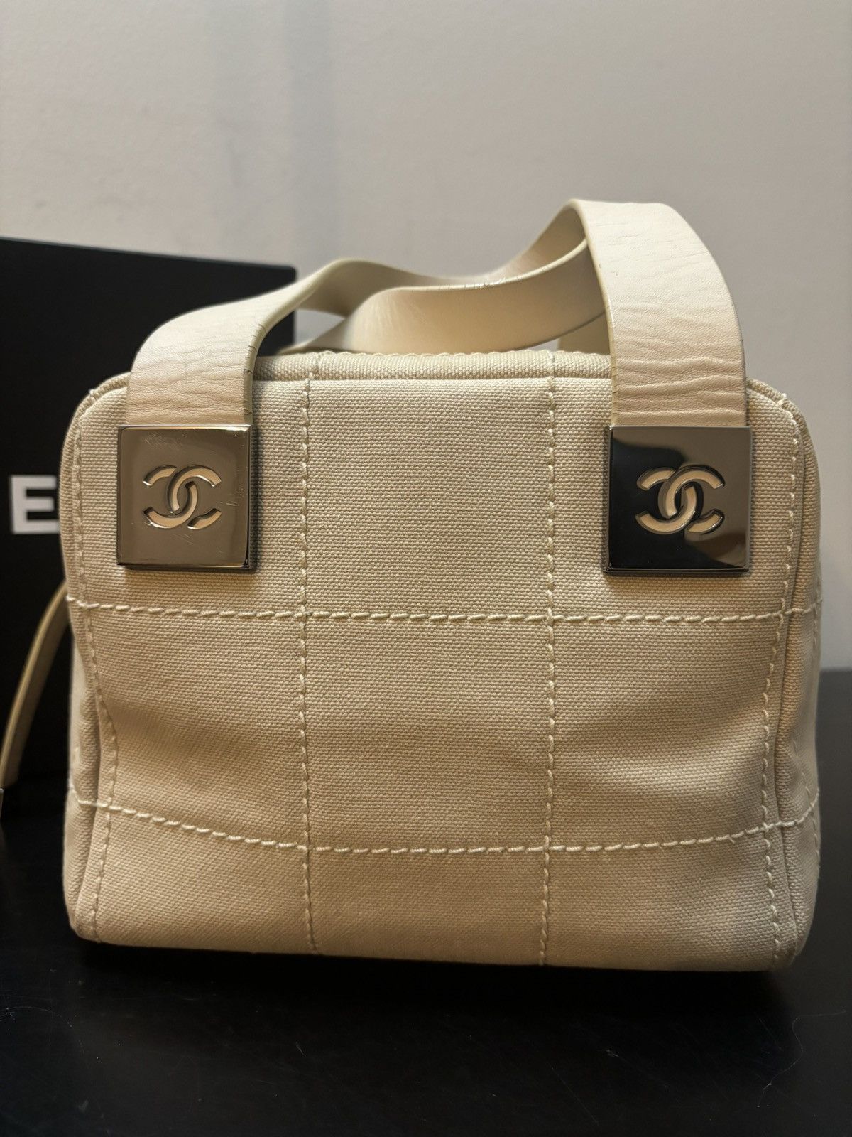Chanel Chanel Coco Canvas Square Chocolate Stitched Bowling Bag Size ONE SIZE - 2 Thumbnail