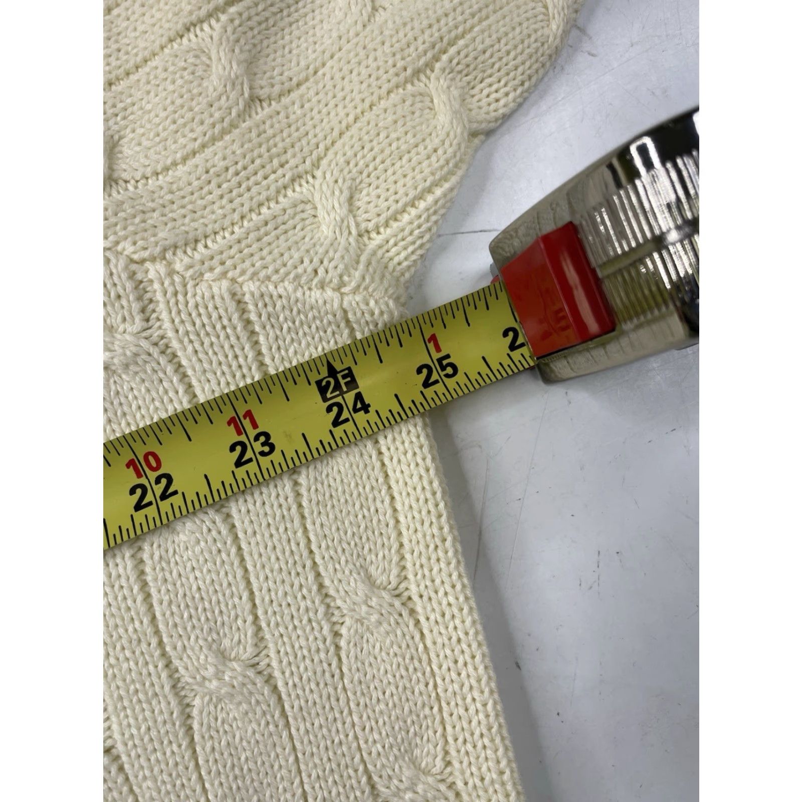 Polo Ralph Lauren VINTAGE Polo Ralph Lauren Polo Golf Sweater Mens Large Ivory Cable Knit Pullover Crew Neck Long Sleeve Size US L / EU 52-54 / 3 - 7 Thumbnail