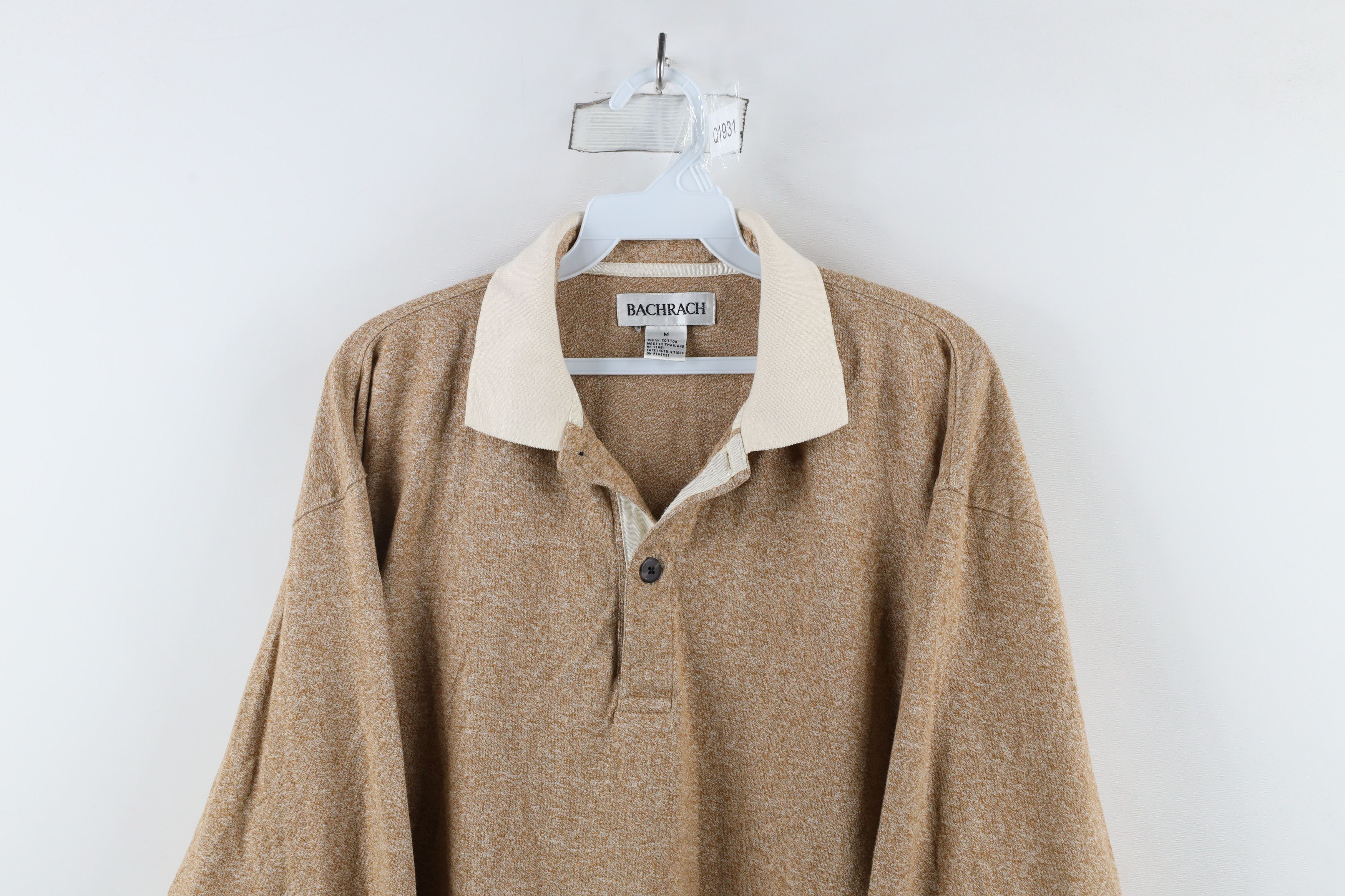 Vintage Vintage 90s Streetwear Long Sleeve Rugby Polo Shirt Beige Size US M / EU 48-50 / 2 - 2 Thumbnail