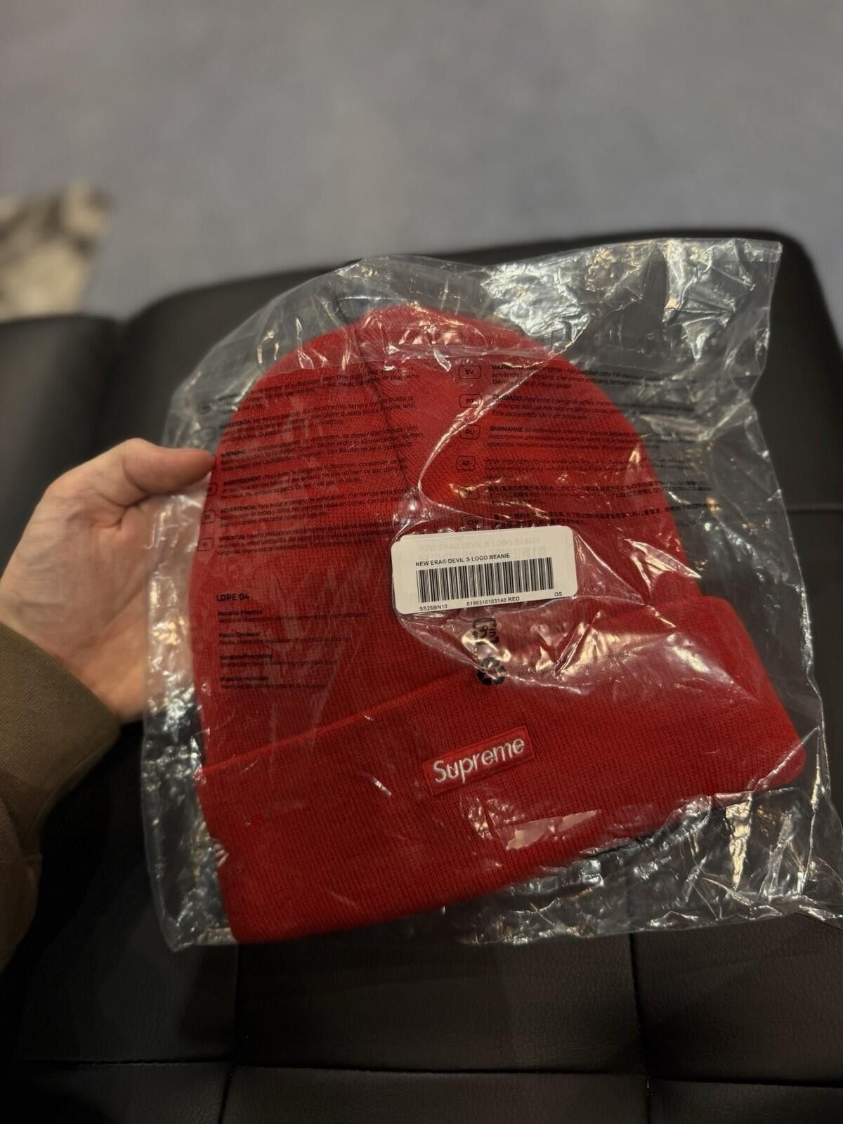 Supreme Supreme New Era Devil S Logo Beanie - Red - Brand New Size ONE SIZE - 2 Thumbnail