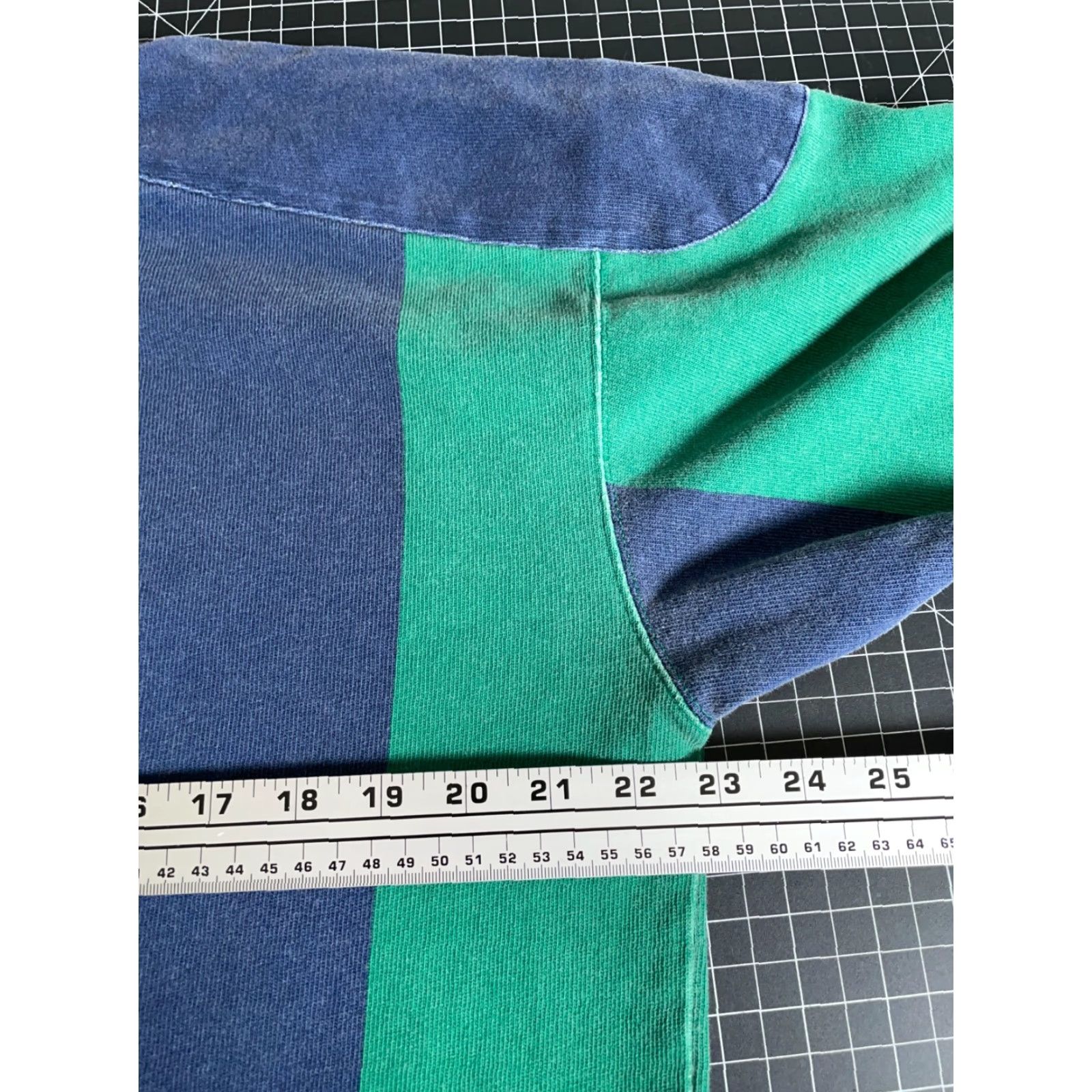 Vintage VINTAGE St. John's Bay Polo Shirt Rugby Shirt Striped Green Blue Long Sleeve Large Tall Men Size US L / EU 52-54 / 3 - 5 Thumbnail