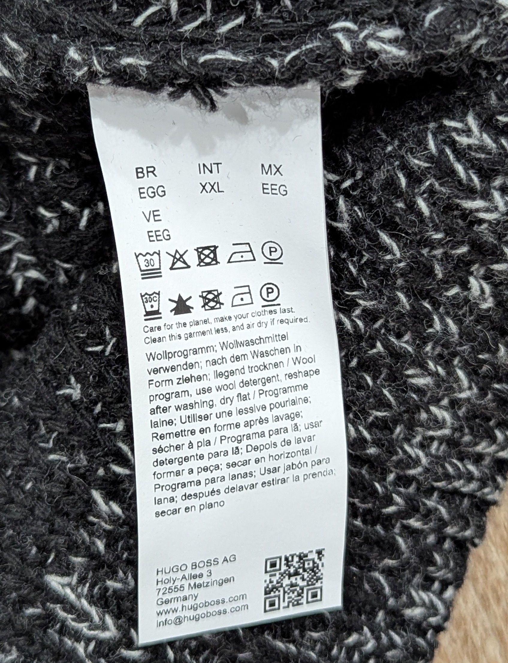 Hugo Boss BOSS "Ezrano" Ombre Rib Knit Crewneck Sweater Gray 2XL Size US XXL / EU 58 / 5 - 5 Thumbnail
