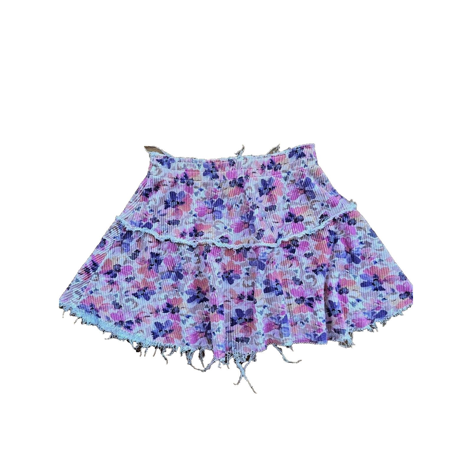 LoveShackFancy LoveShackFancy Floral Tiered Ruffle Mini Skirt P A001312 Size 22" - 3 Thumbnail