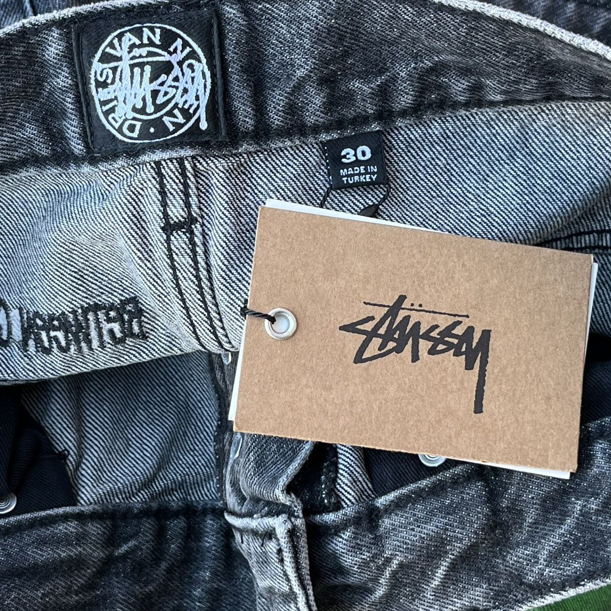 Dries Van Noten × Stussy Stussy x Dries Van Noten Black Stenciled Denim Pants Sz 30 Size US 30 / EU 46 - 5 Thumbnail