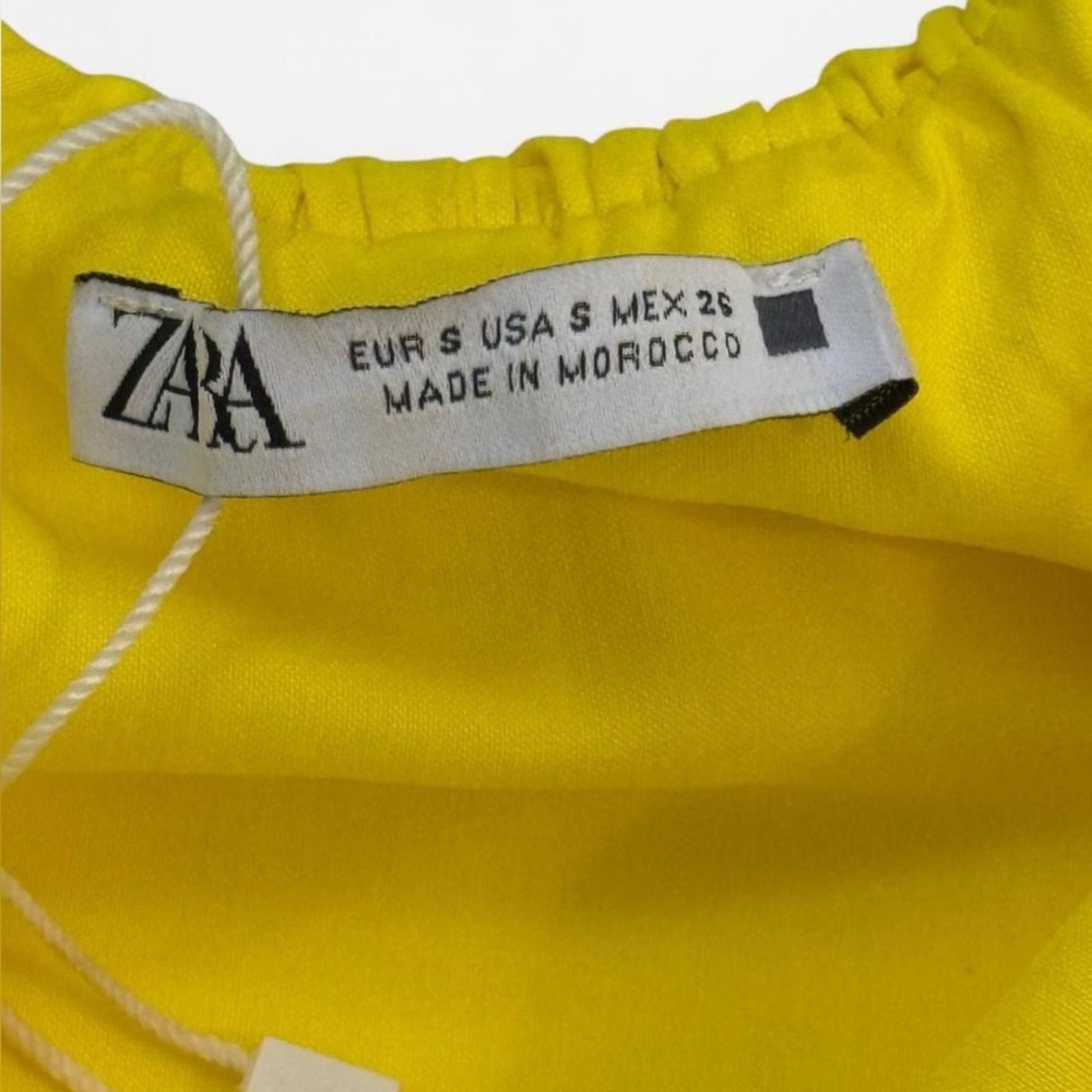 Zara Zara Yellow Ruffle Bodycon Puff Sleeve Mini Dress Size Small Size S / US 4 / IT 40 - 3 Thumbnail