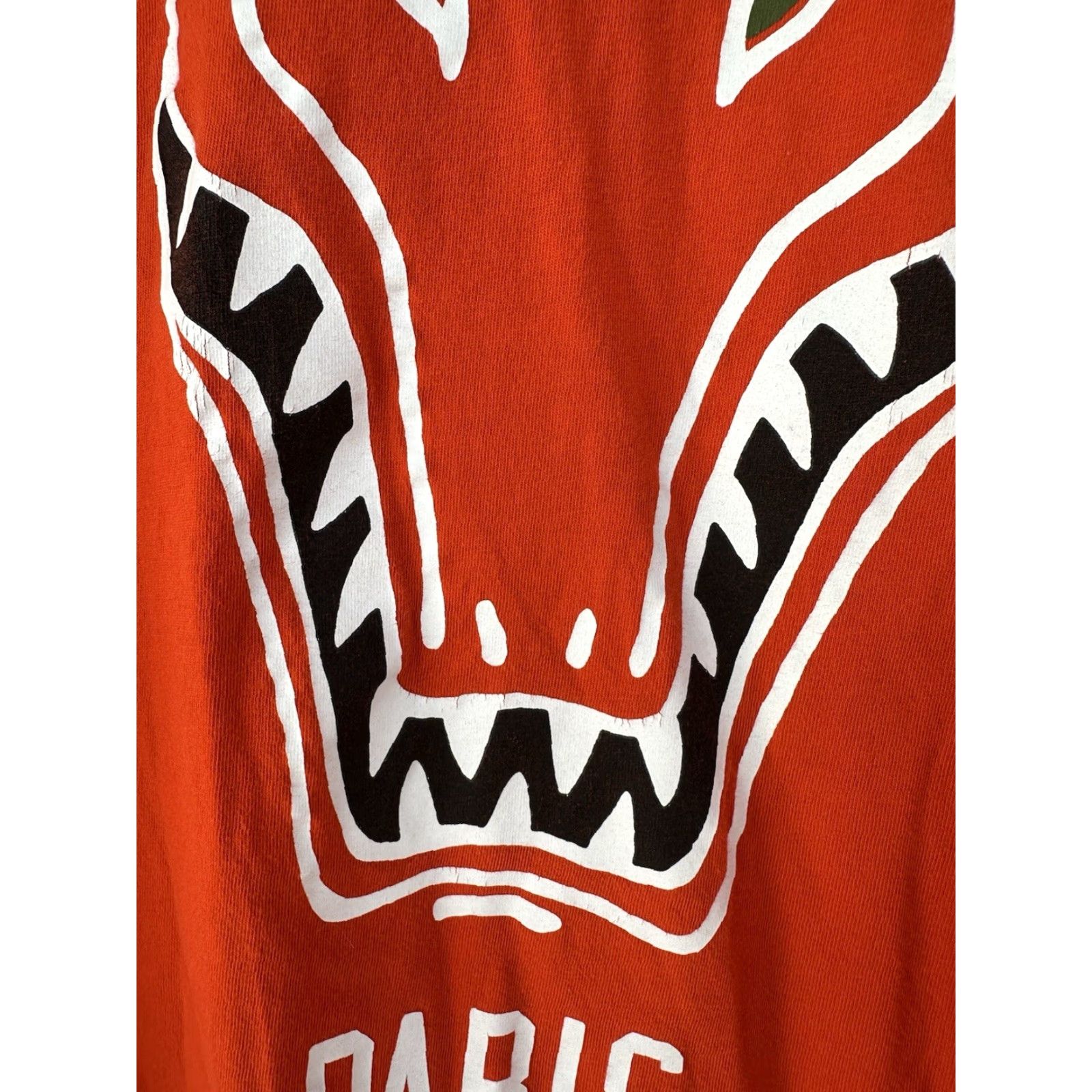 LACOSTE L!VE PARIS Mens T-Shirt Orange Short Sleeve Cotton Size 6 Crew Neck Regular Shirt