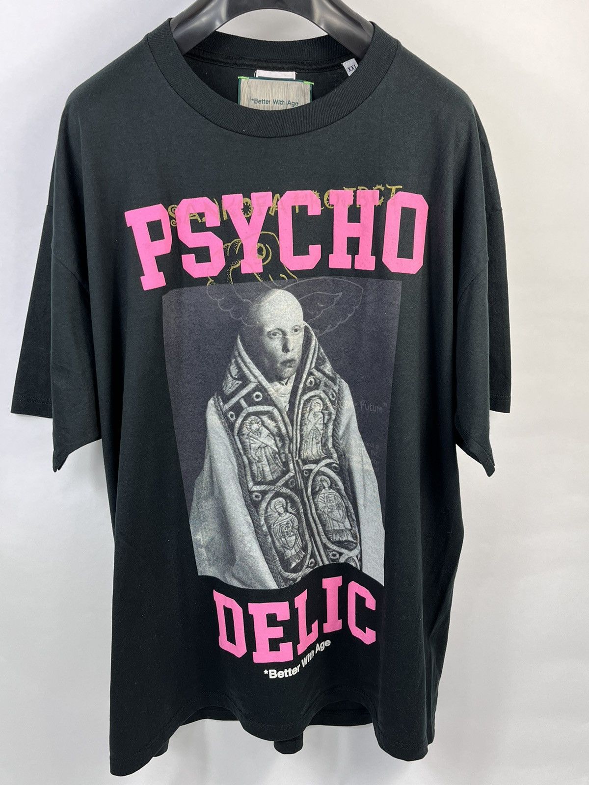 image of Better With Age Psycho Delic Bwa Mj Print T-Shirt in Black, Men's (Size 2XL)