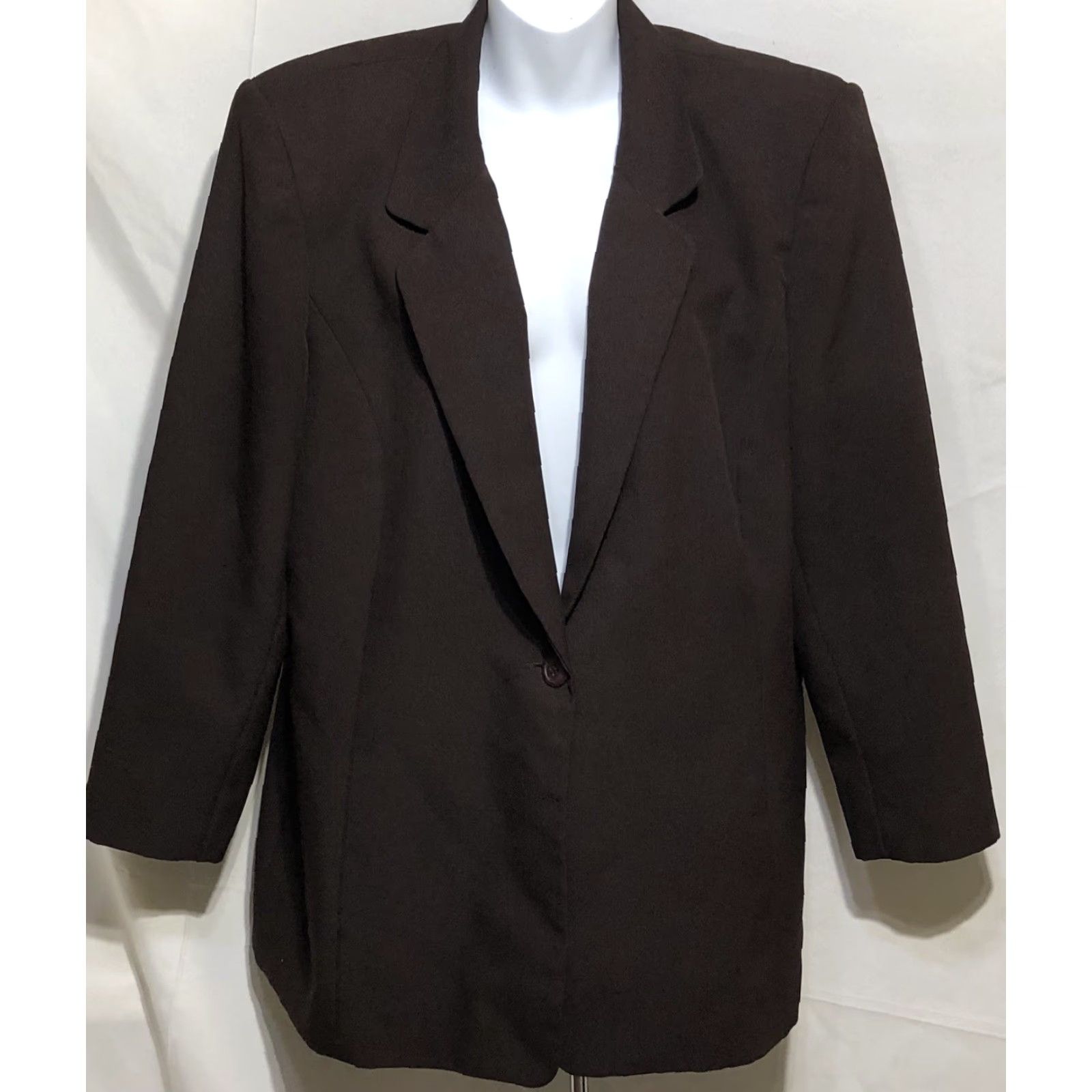 Vintage Liz Baker Blazer Jacket 18W Brown 1 Button Pockets Lined Career Office Work Shirt/Jacket Women 18W Brown Blazer Liz Baker Size XXL / US 16-18 / IT 52-54 - 6 Thumbnail