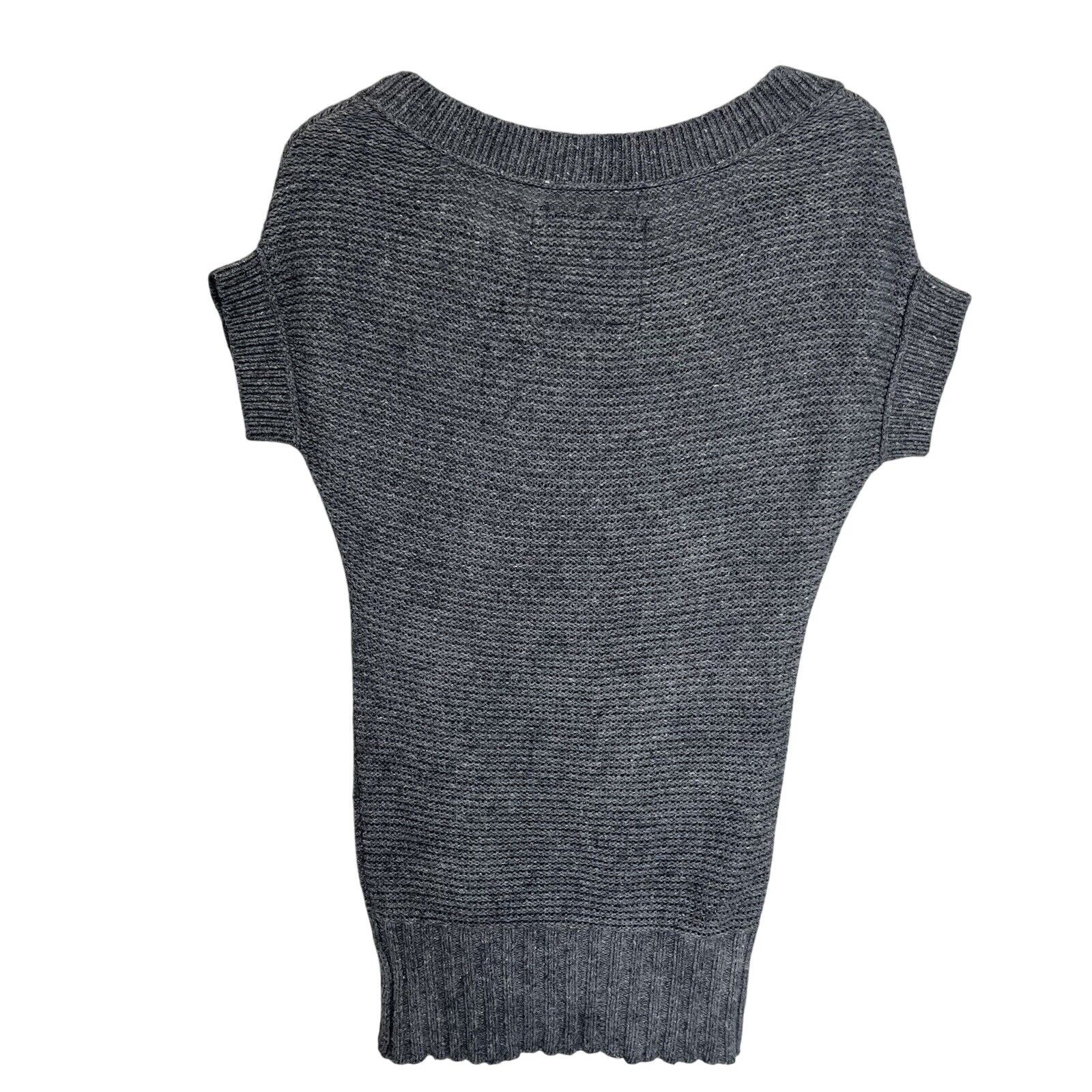 Abercrombie & Fitch Abercrombie | Gray Angora Blend Short Sleeve Knit Sweater Size M / US 6-8 / IT 42-44 - 6 Thumbnail