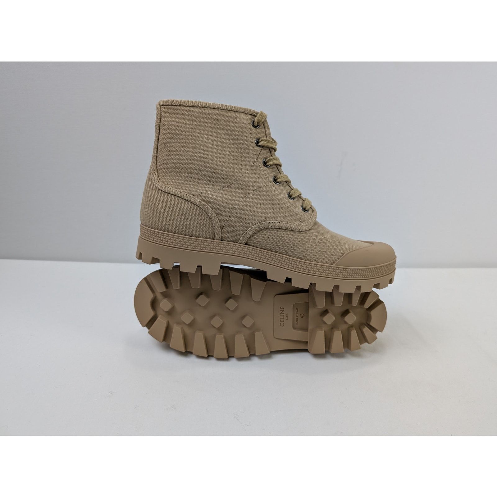 Celine o1rshd1 Patapans Lace-up Boots in Beige Size US 10 / EU 43 - 11 Thumbnail