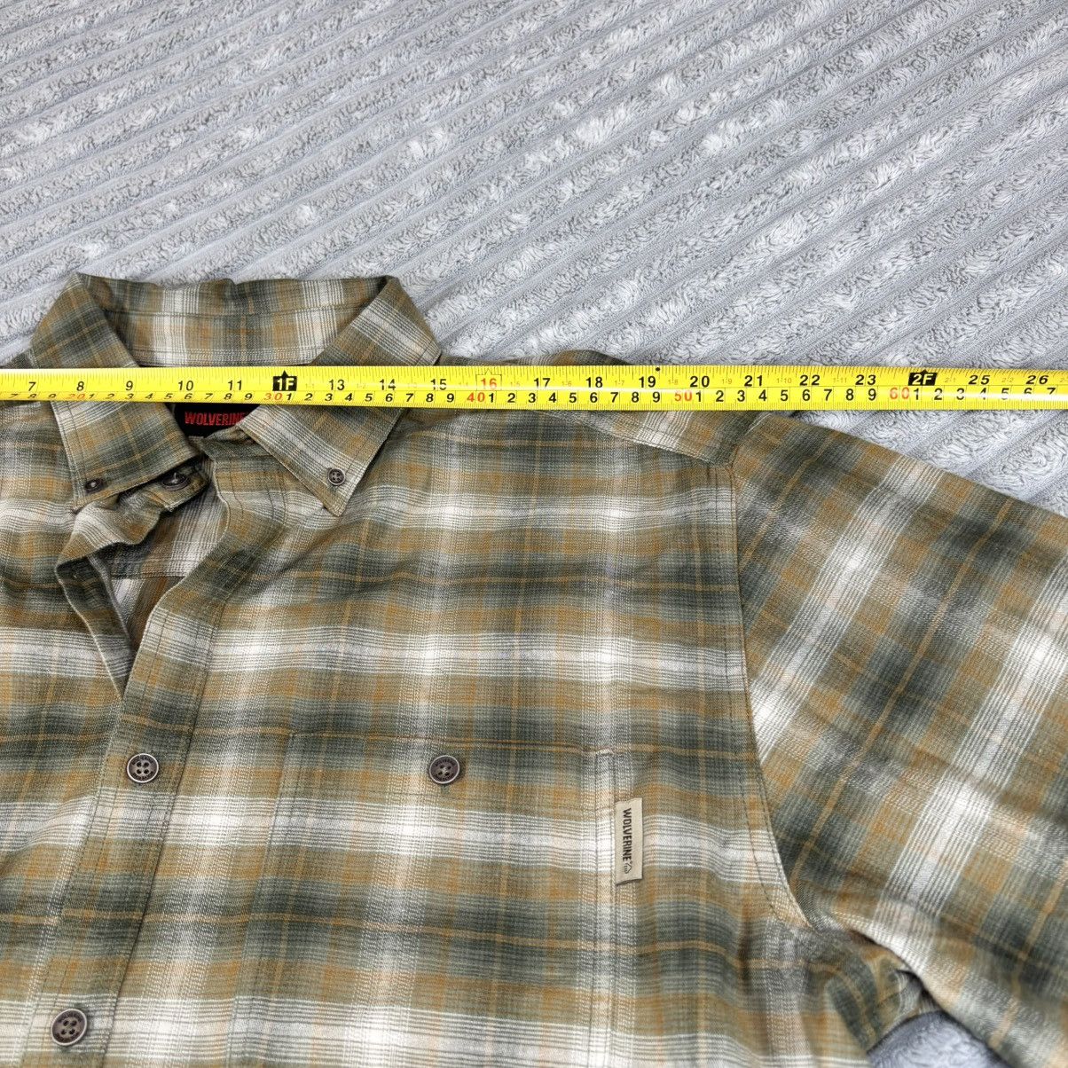 Wolverine Wolverine Olive Green Brown Cream Plaid Cotton Button XL Size US XL / EU 56 / 4 - 5 Thumbnail