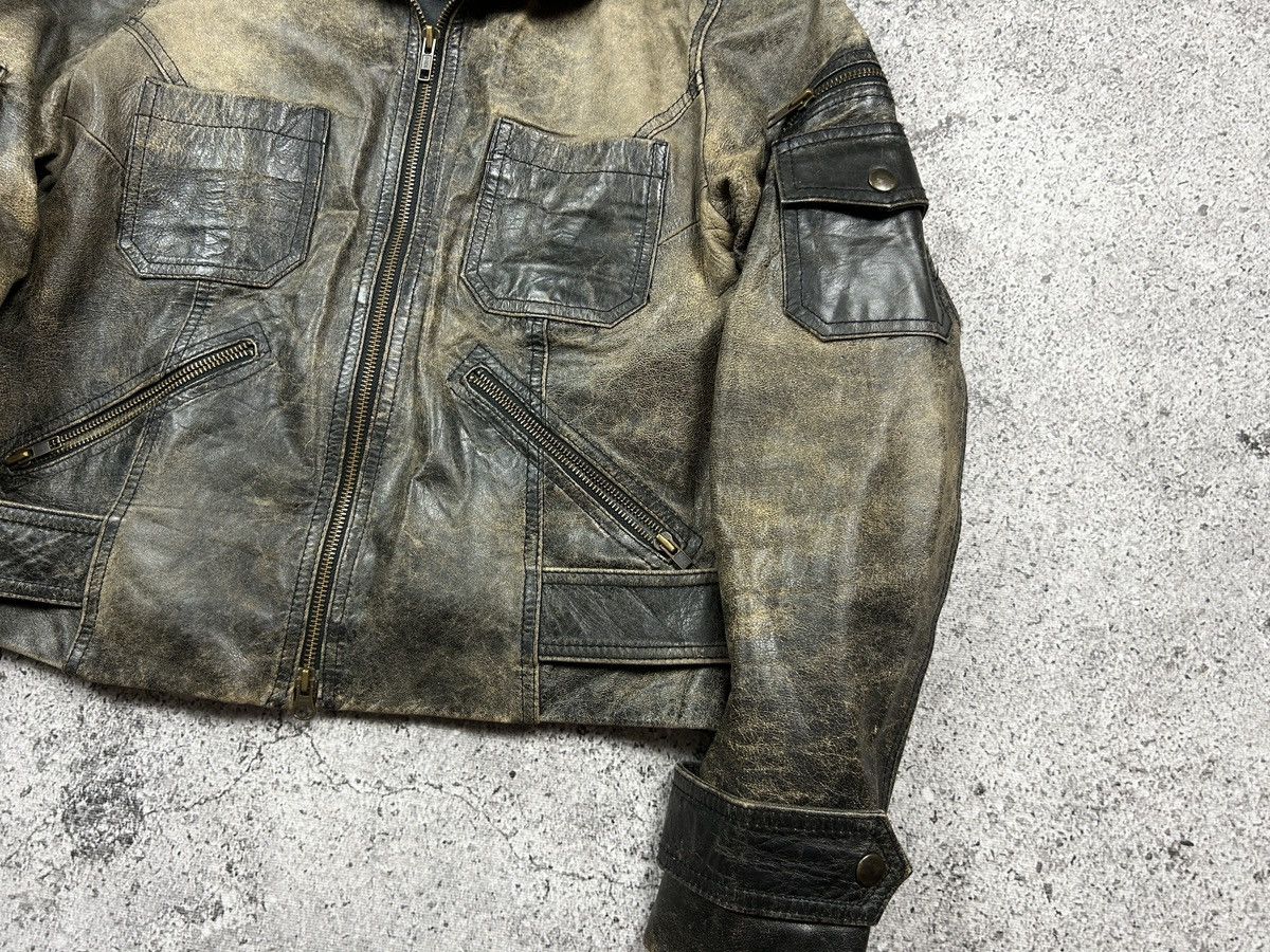 Vintage Unique 90s Leather Jacket brown and black Size US S / EU 44-46 / 1 - 6 Thumbnail