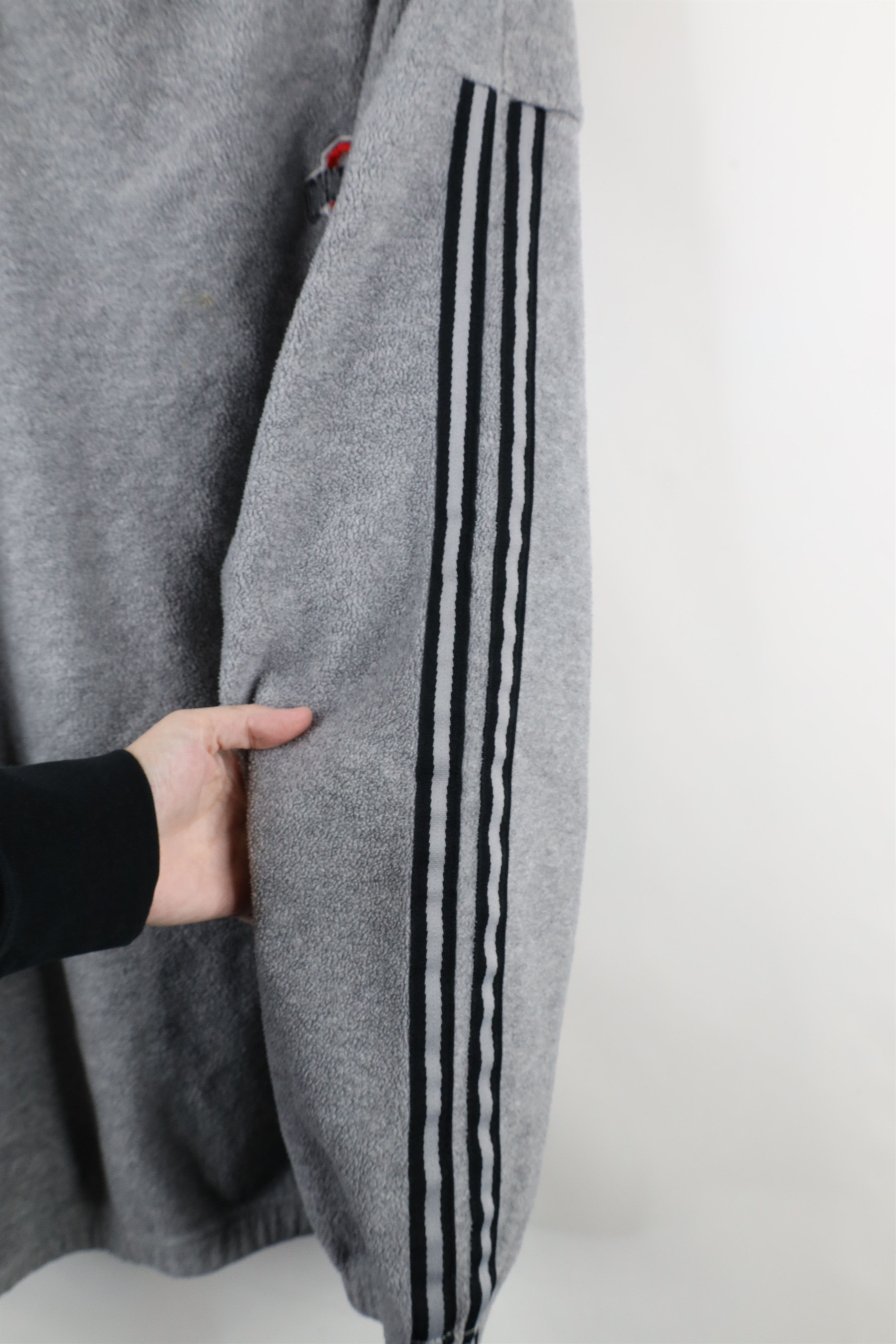 Vintage Vintage 90s Striped State University Fleece Sweater Gray Size US XXL / EU 58 / 5 - 9 Thumbnail