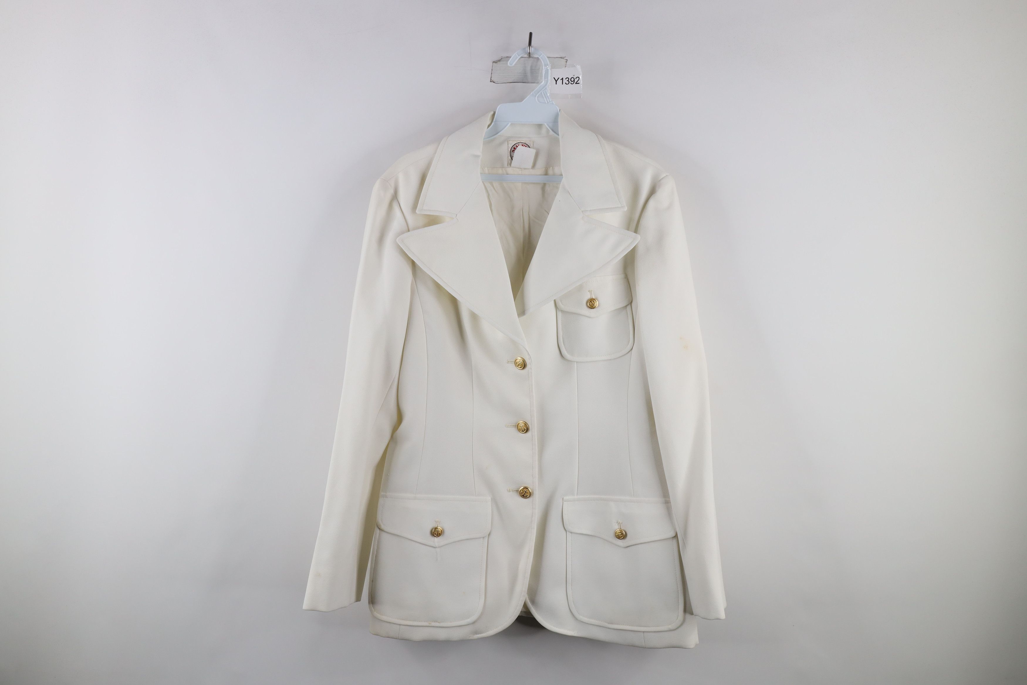 image of Deadstock Vintage 70's Streetwear Knit Blazer Jacket Usa in White, Women's (Size XL)