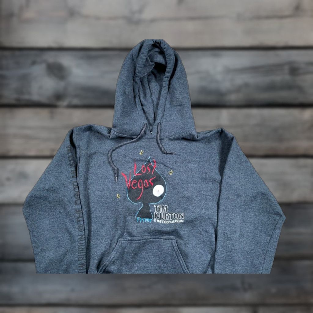 Gildan Tim Burton Lost Vegas Hoodie Adult Small Gray Sweatshirt 50/50 Gildan Shirt Mens City Gothic Graphic Print Vintage: No Size US S / EU 44-46 / 1 - 1 Thumbnail