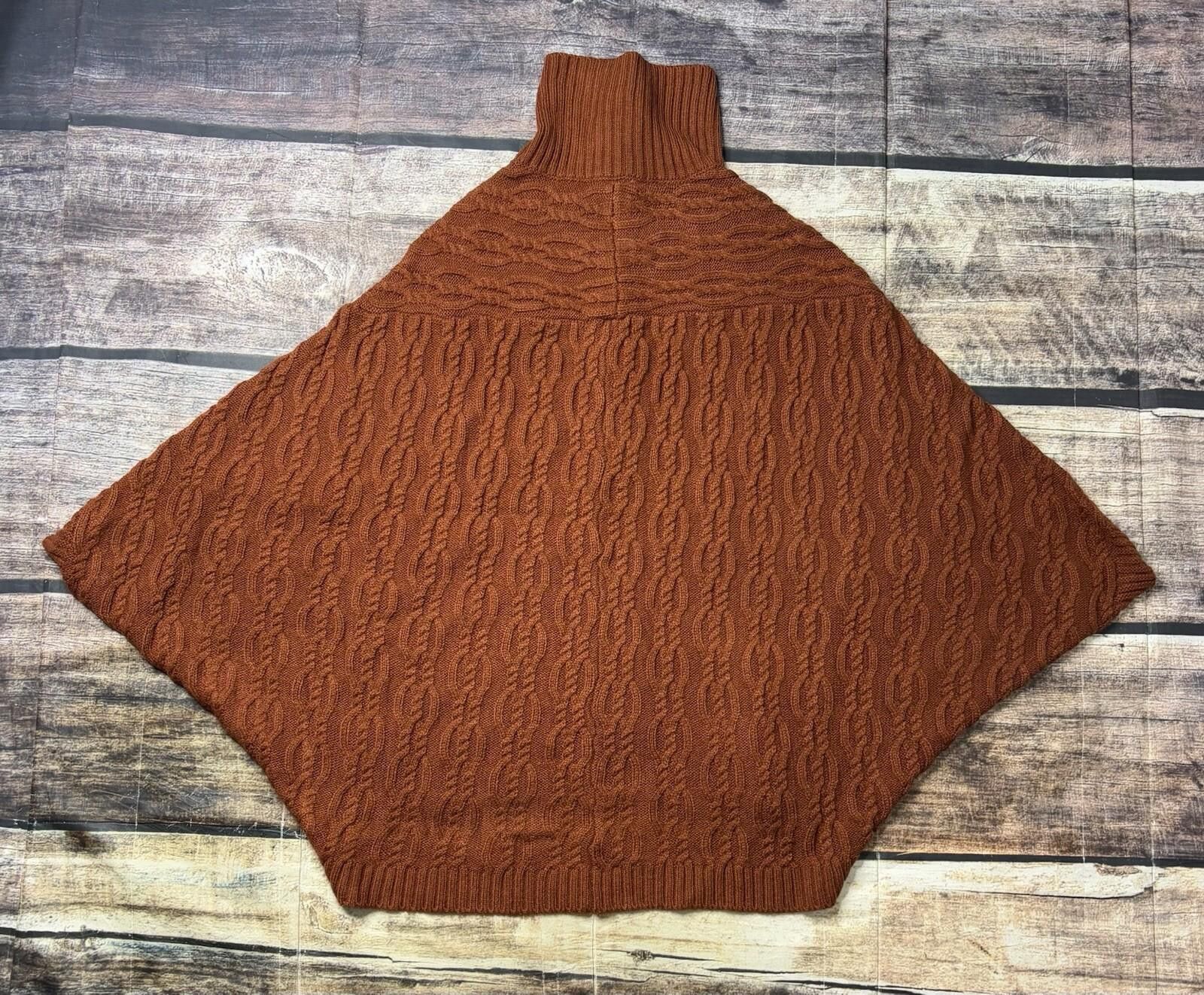 Anthropologie Anthropologie Poncho Sweater Women's M Turtleneck Cable Knit Size M / US 6-8 / IT 42-44 - 3 Thumbnail