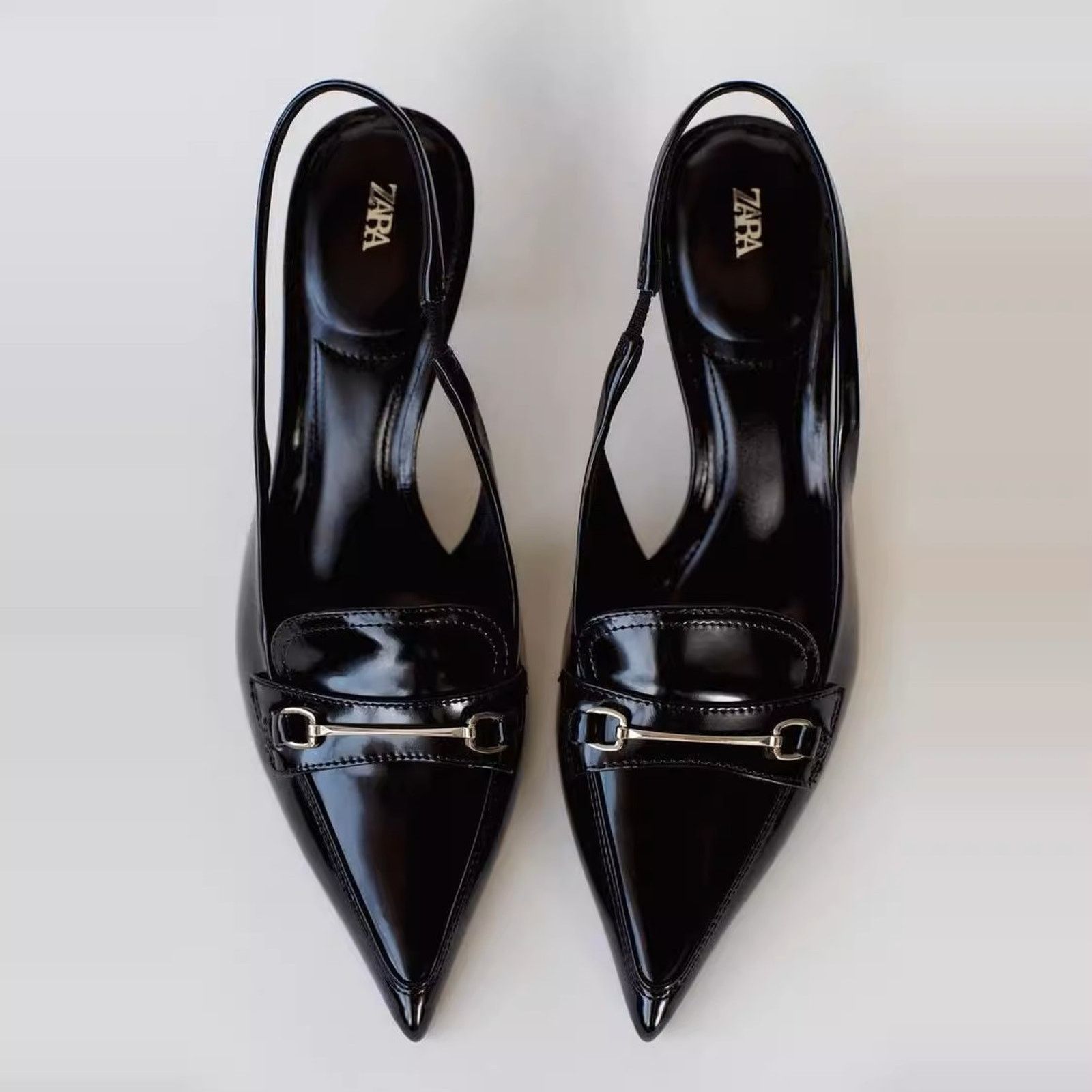 Zara ZARA Black Embellished Slingbacks NWT Size US 8 / IT 38 - 10 Thumbnail
