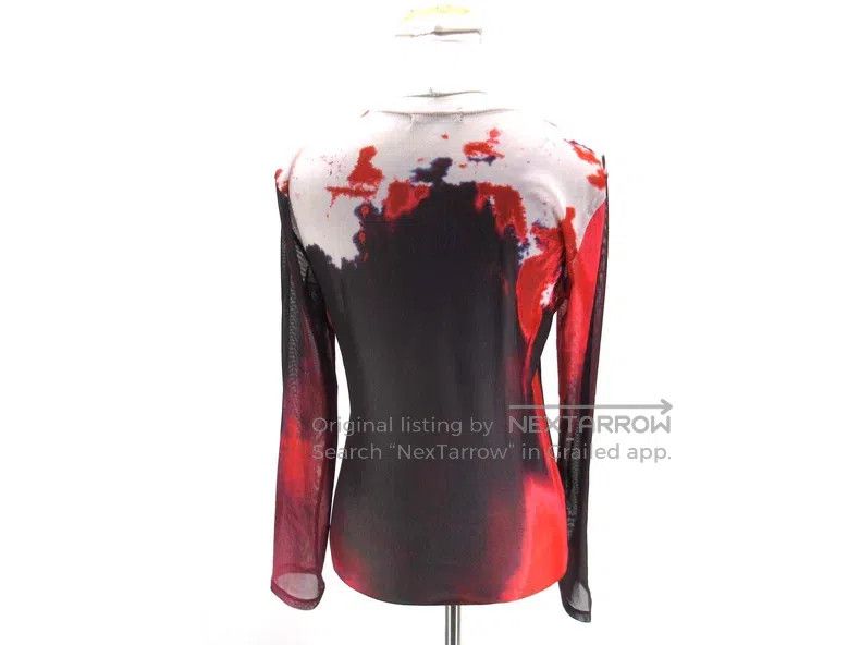 Issey Miyake Issey Miyake Main Line Blood Red Ink-Wash Mesh Long-Sleeve Size L / US 10 / IT 46 - 6 Thumbnail