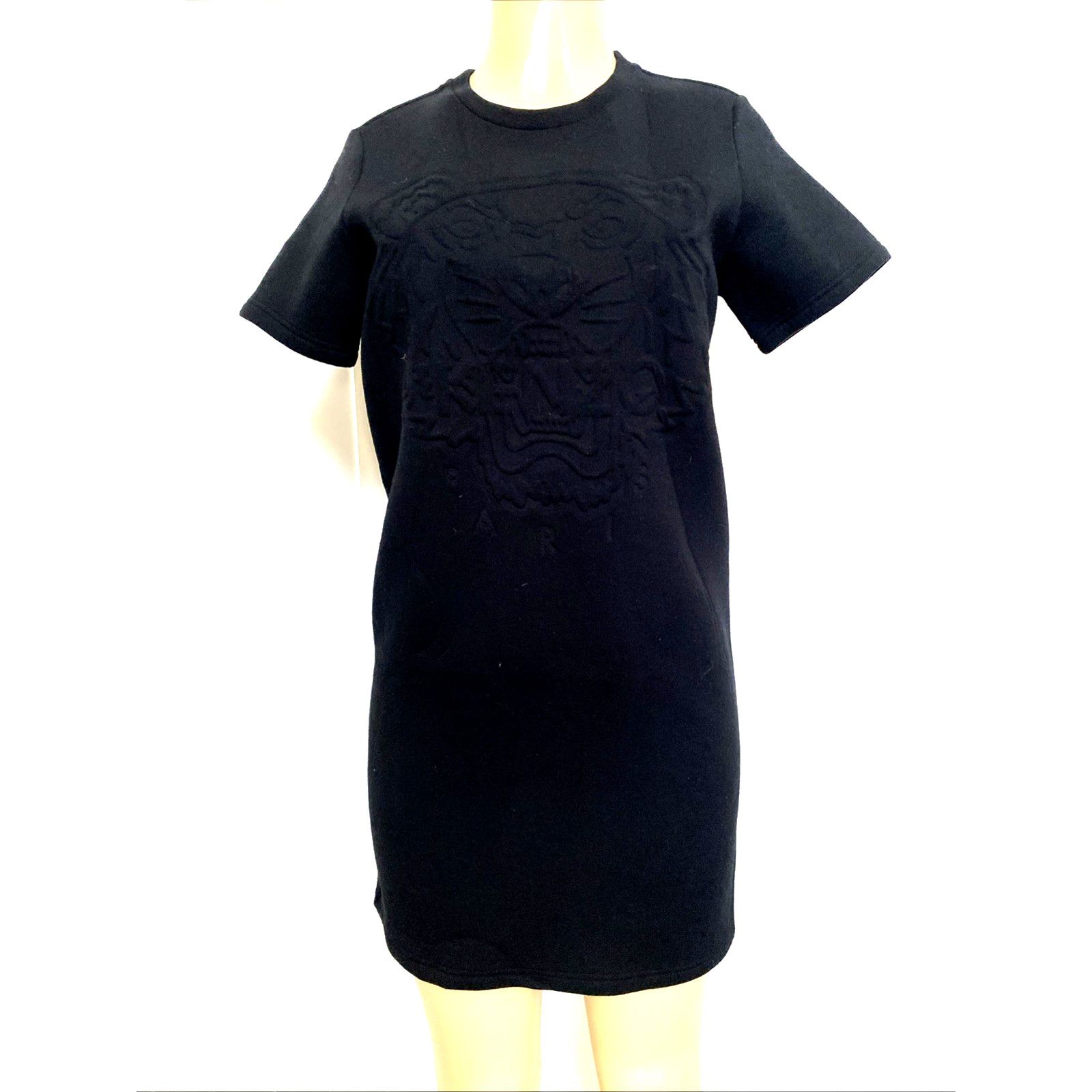 Kenzo KENZO Black Tiger Embossed Jersey Crewneck T Shirt Dress XS Size XS / US 0-2 / IT 36-38 - 5 Thumbnail