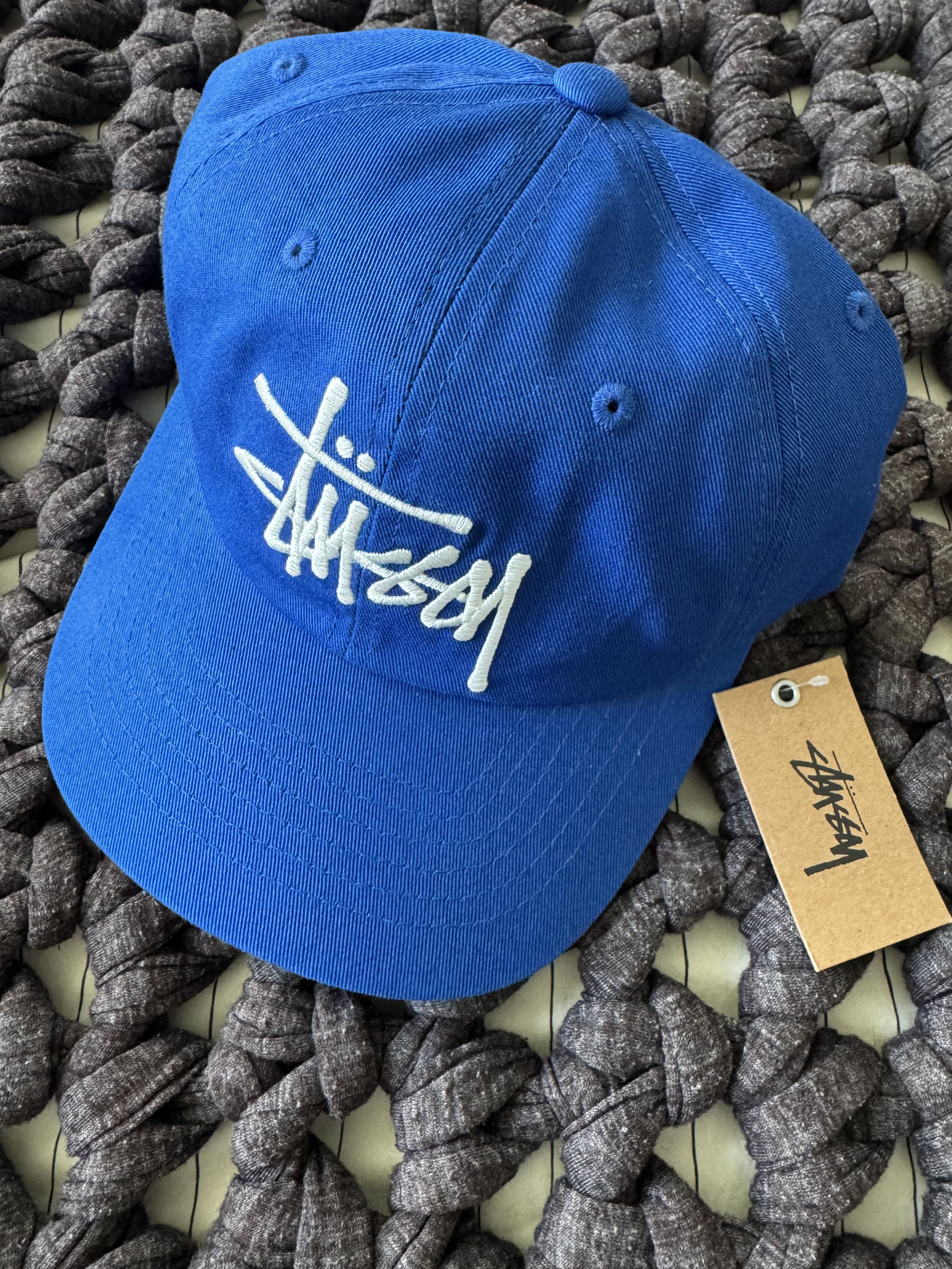 Pre-owned Stussy Low Profile Big Logo Basic Snapback Royal Blue