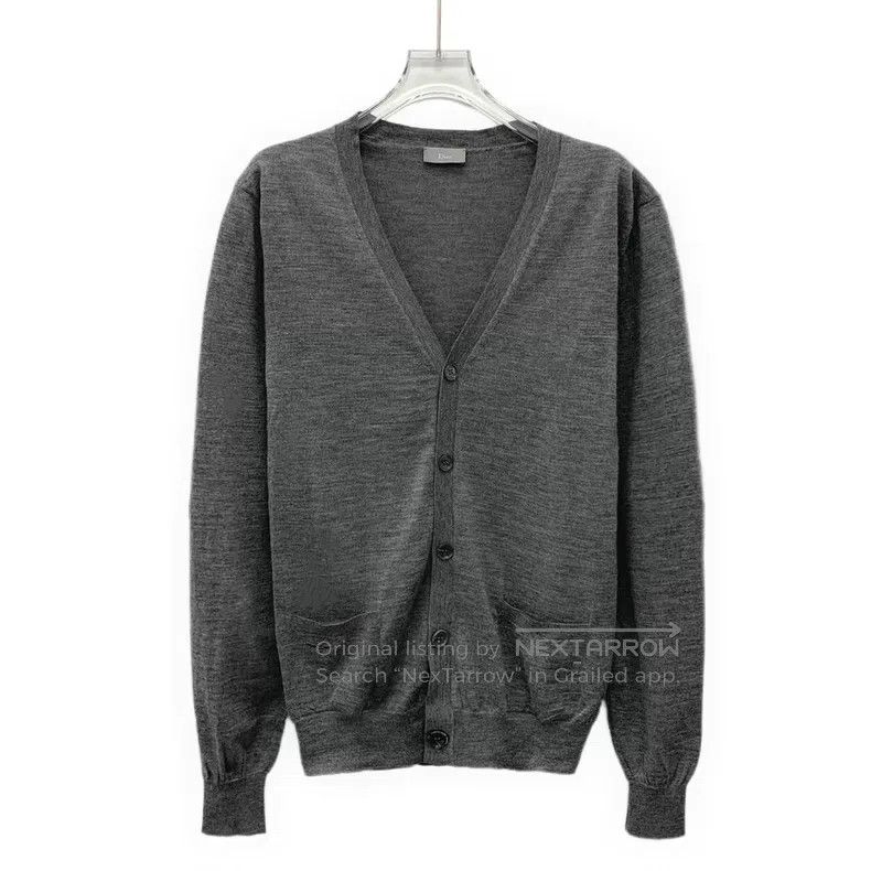 Dior Dior Dark gray bee embroidered wool V-neck single-breasted Size US S / EU 44-46 / 1 - 1 Thumbnail