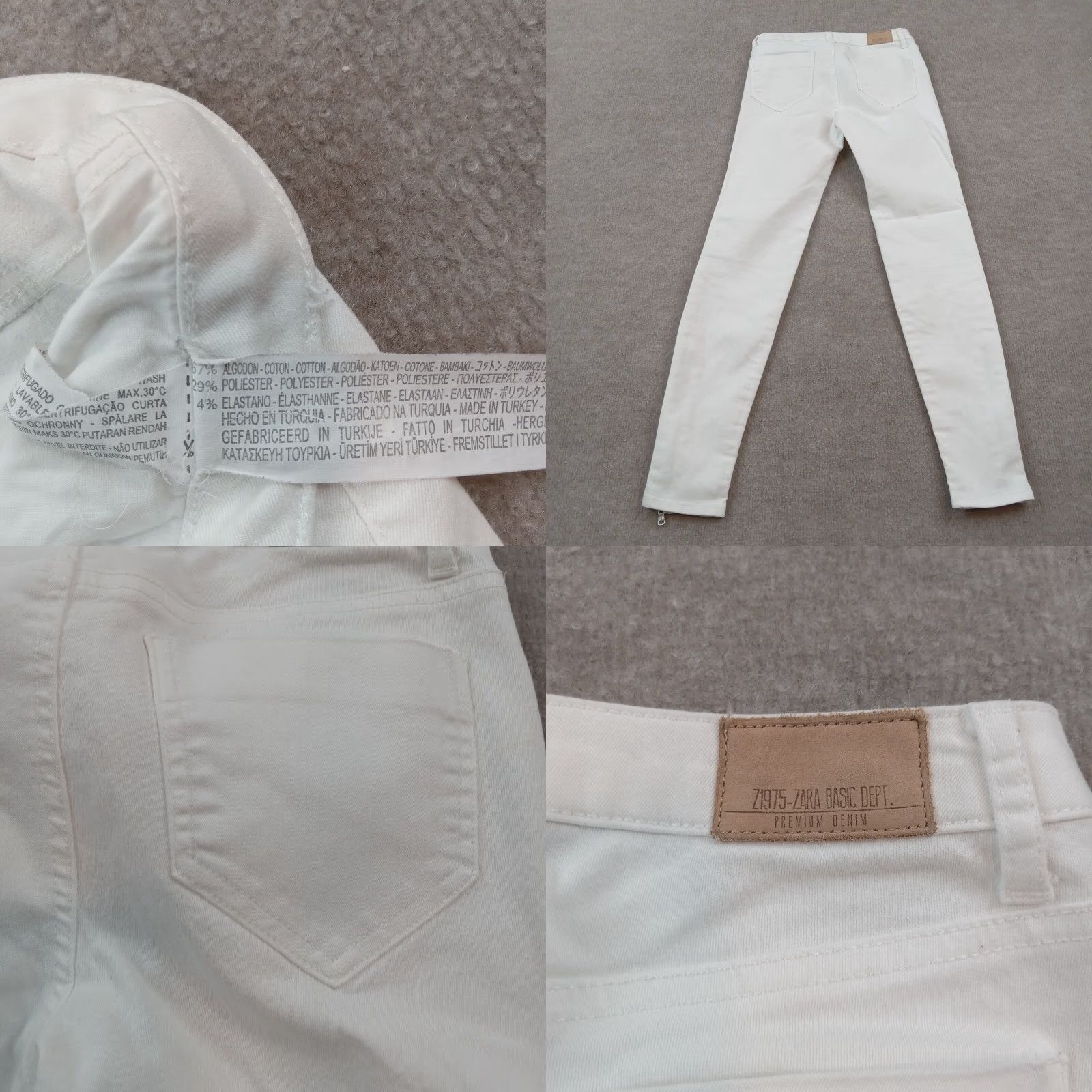 Zara Zara Womens Skinny Jeans 2 White Denim Ankle Zipper Pockets Stretch Size 26" / US 2 / IT 38 - 8 Thumbnail