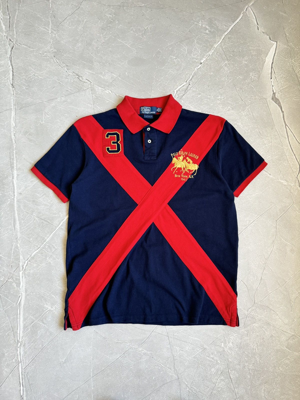Polo Ralph Lauren Vintage Polo Ralph Lauren New York Number 3 Logo Polo Shirt Size US XL / EU 56 / 4 - 3 Thumbnail