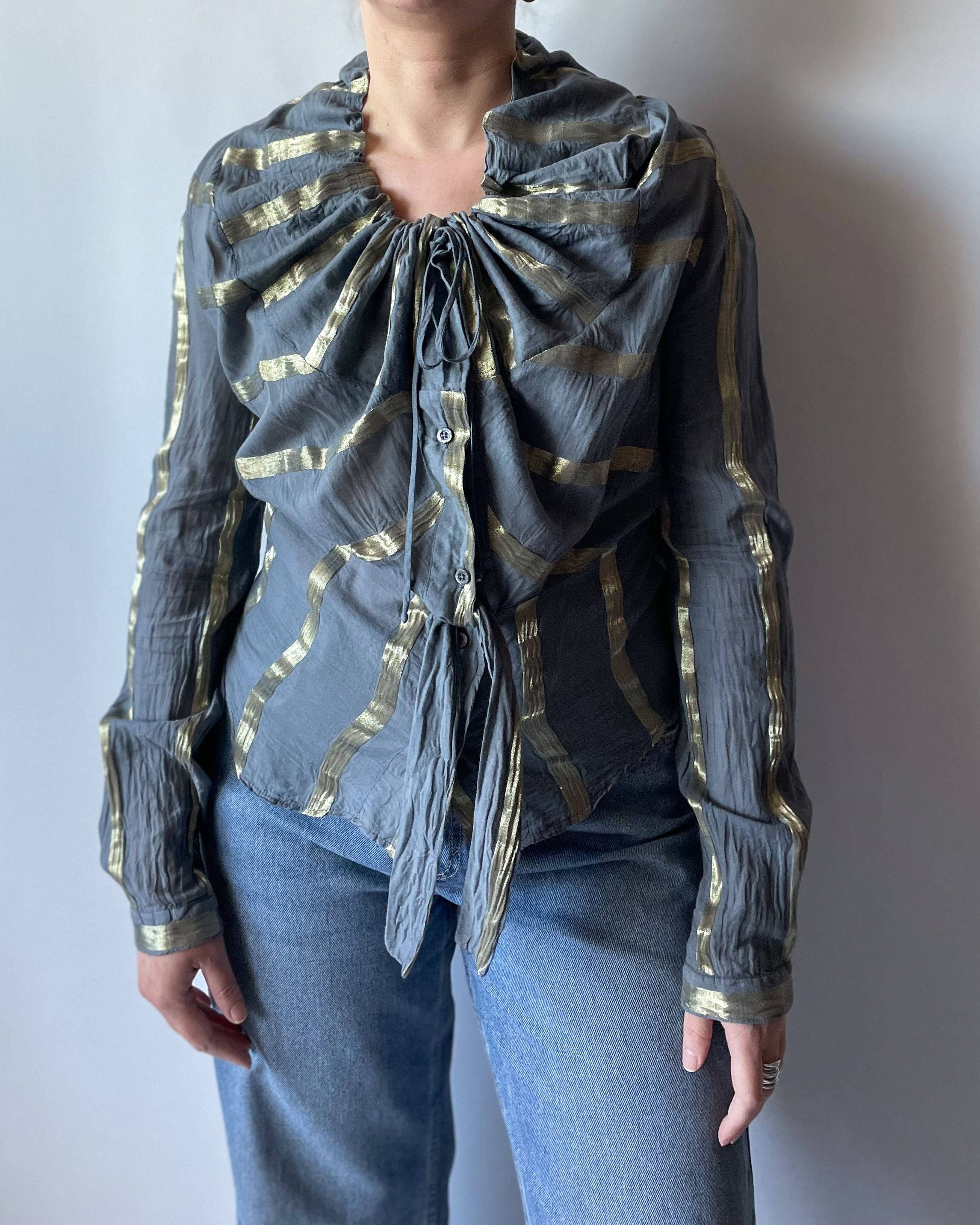Vivienne Westwood Vintage Vivienne Westwood Anglomania Draped Blouse Size L / US 10 / IT 46 - 2 Thumbnail