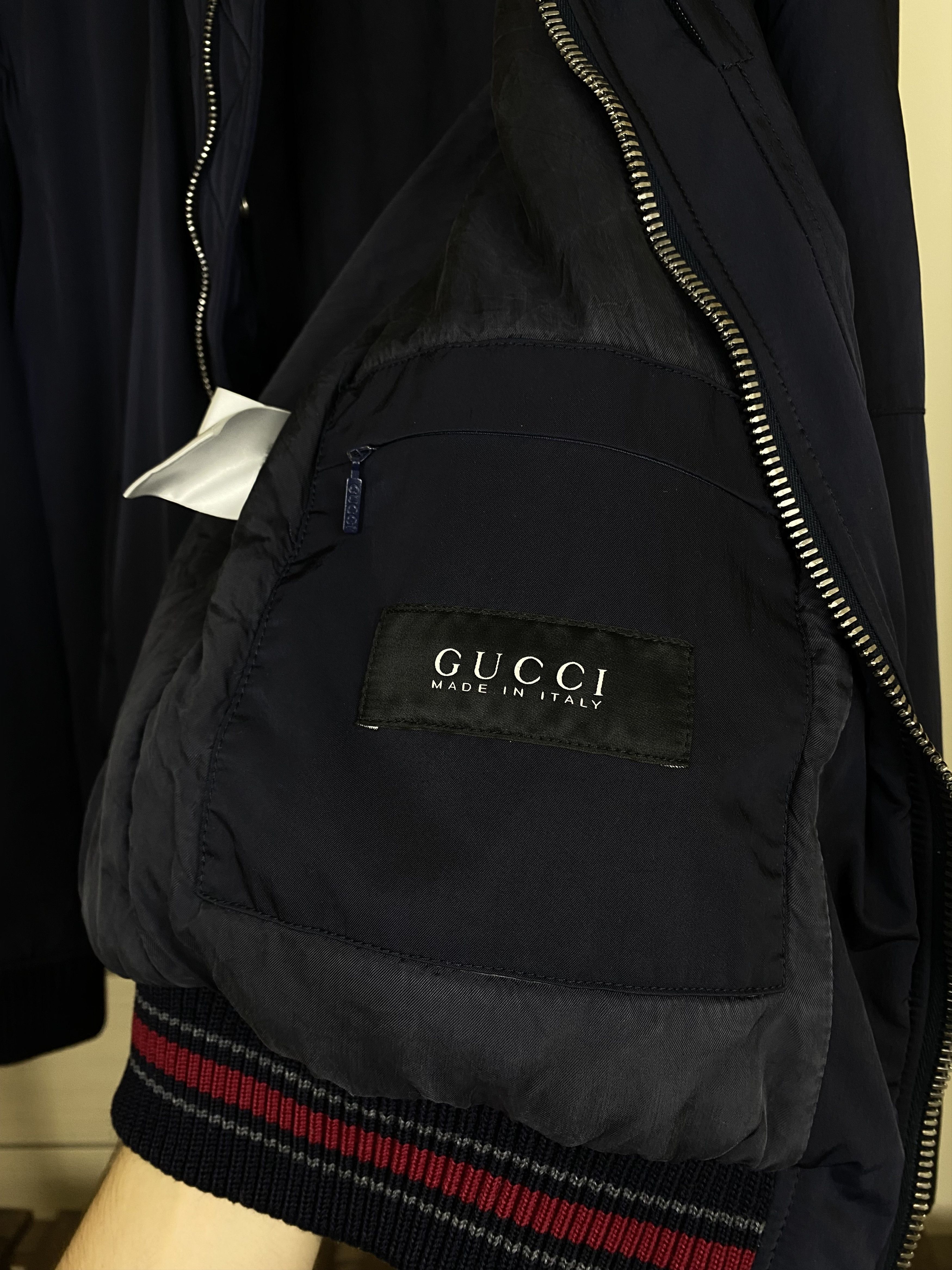 Gucci Rare vintage Gucci navy blue polyamide nylon bomber jacket Size US M / EU 48-50 / 2 - 7 Thumbnail