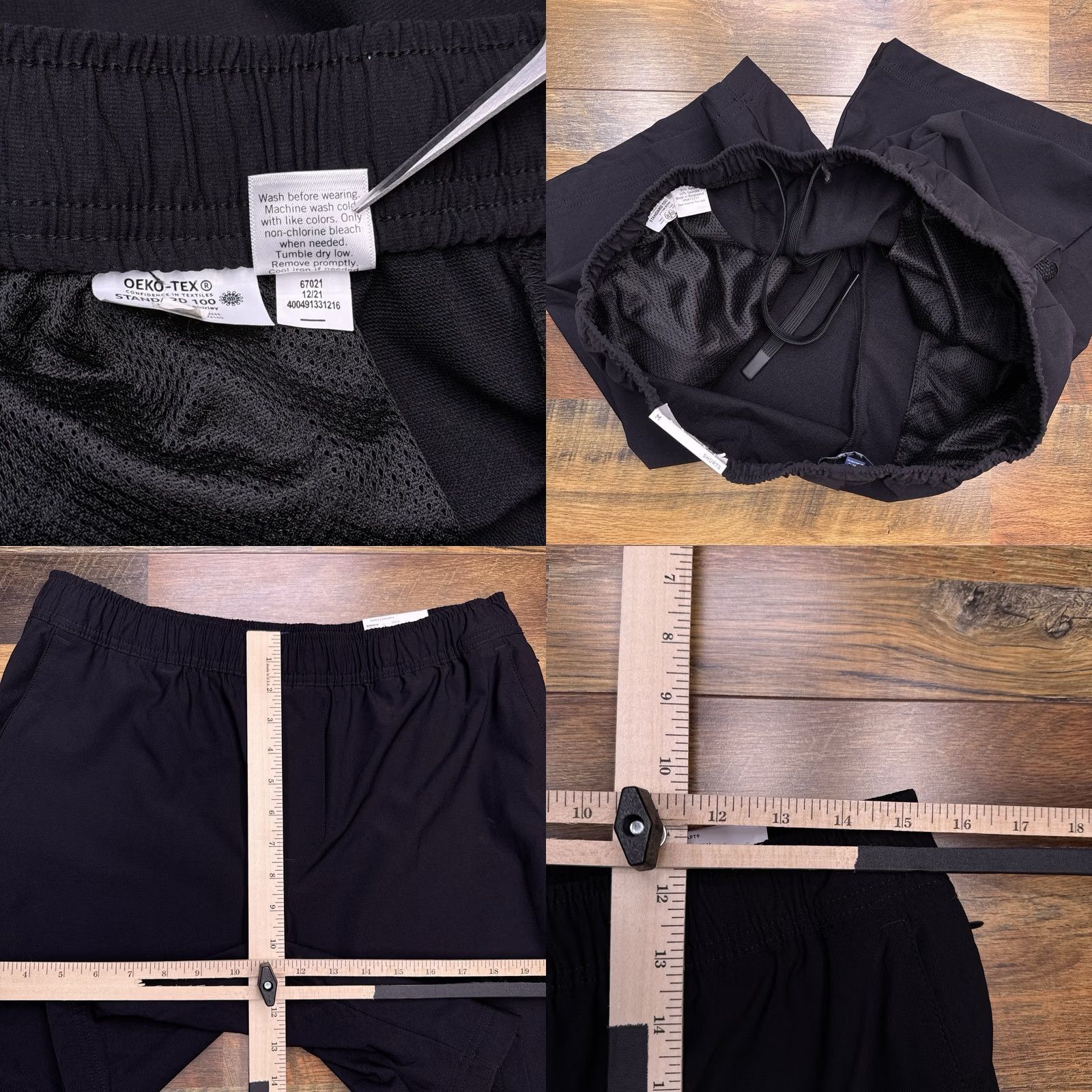 Apt. 9 Apartment 9 Mens Premium Flex Shorts Medium Black Stretch Nylon Spandex Zip Pocket Logo Athletic Casual Summer Spring Fall Size US 31 - 8 Thumbnail
