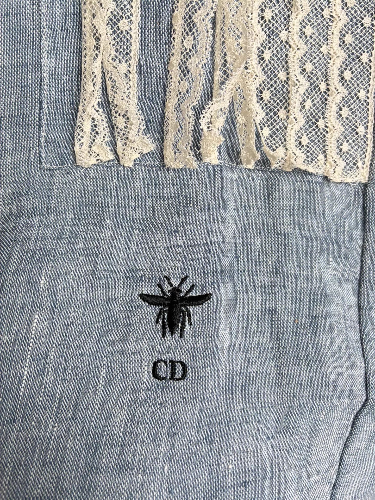 Dior Dior Bee Embroidery Linen Lace Shirt Women's 34 Size XS / US 0-2 / IT 36-38 - 4 Thumbnail