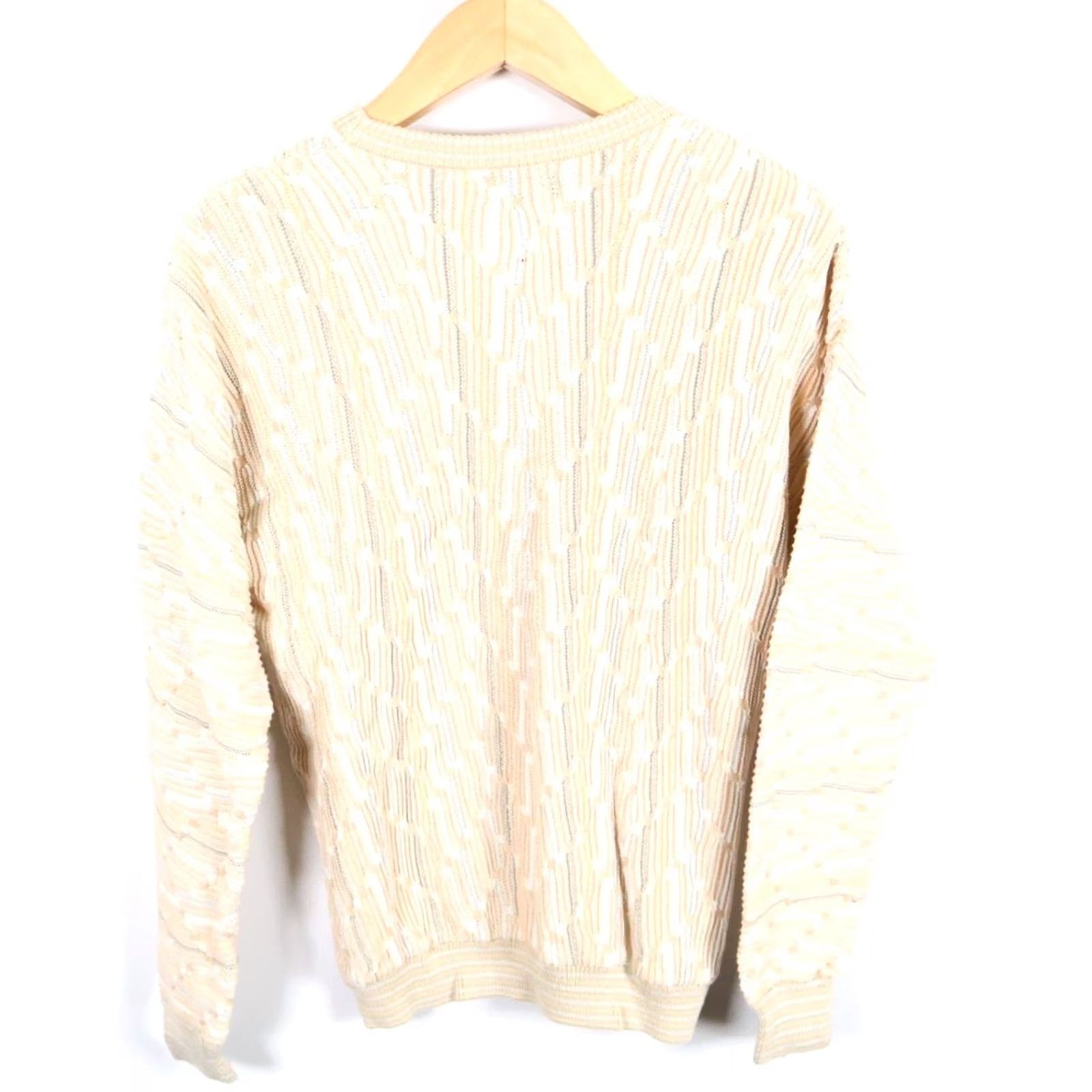 Coogi VINTAGE J. Simon Pullover Sweater Shirt Mens Medium Pale Pink 3D Knit Cotton Crew Neck Long Sleeve Vintage 90s Retro Size US S / EU 44-46 / 1 - 2 Thumbnail